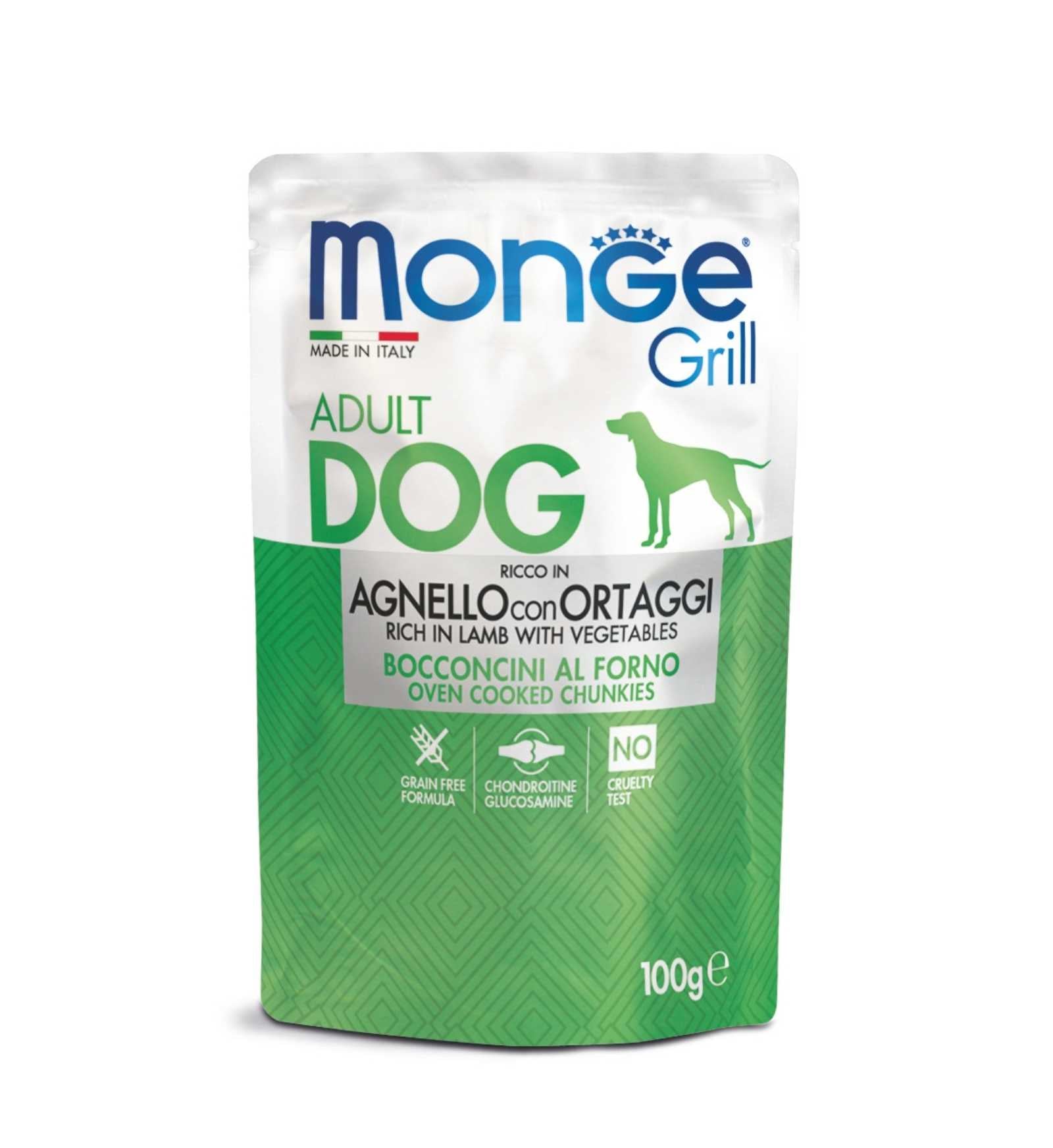 MONGE CANE GRILL ALL' AGNELLO E VERDURE DA 100 GR IN BUSTA