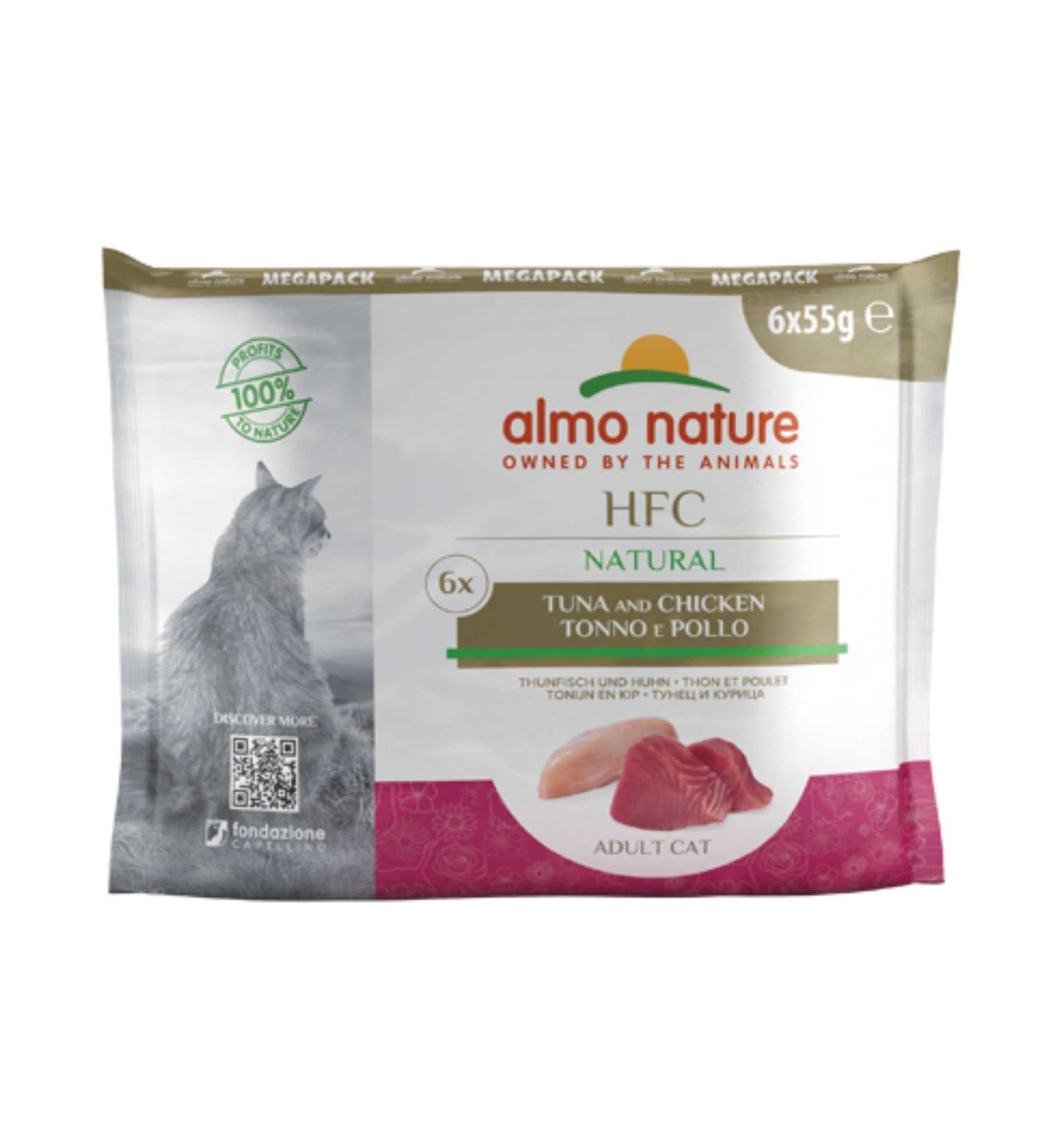 ALMO NATURE GATTO CLASSIC MULTIPACK CON TONNO E POLLO 6 BUSTE DA 55 GR