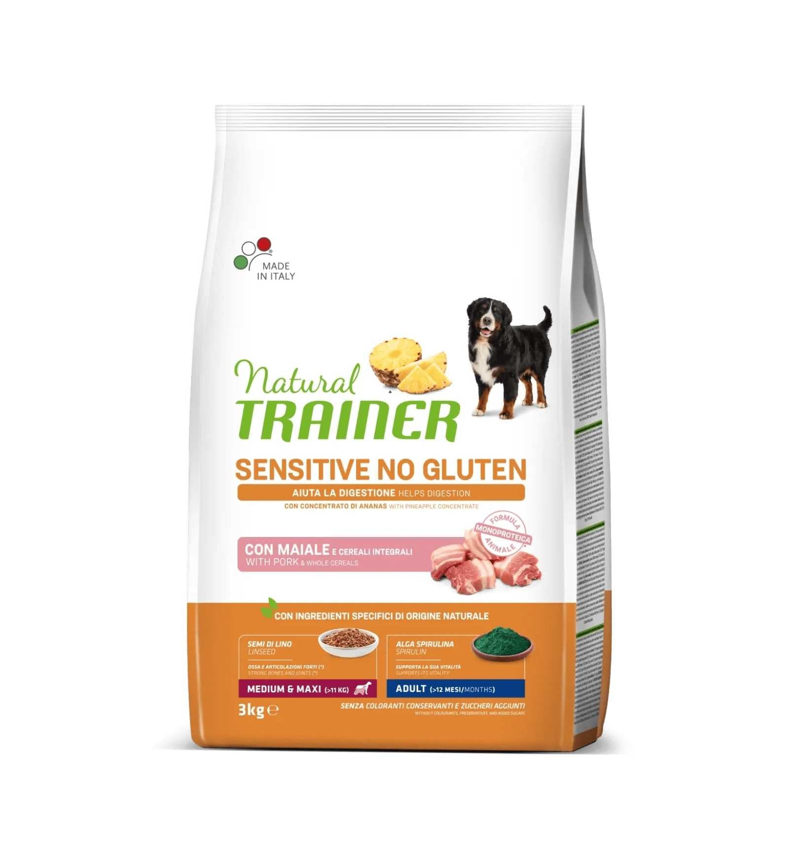 TRAINER CANE ADULT MEDIUM & MAXI SENSITIVE AL MAIALE NO GLUTEN