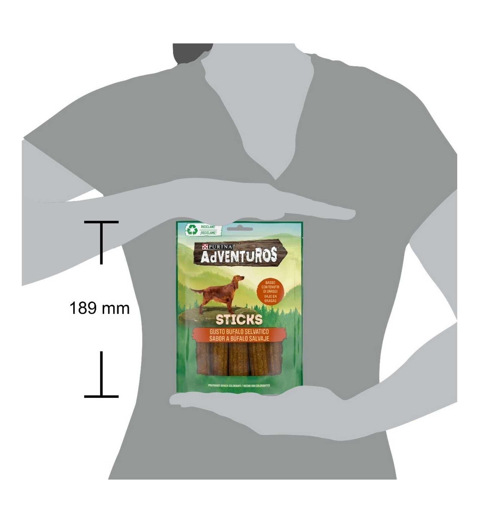 PURINA ADVENTUROS SNACK CANE STICKS AL BUFALO DA 120 GR