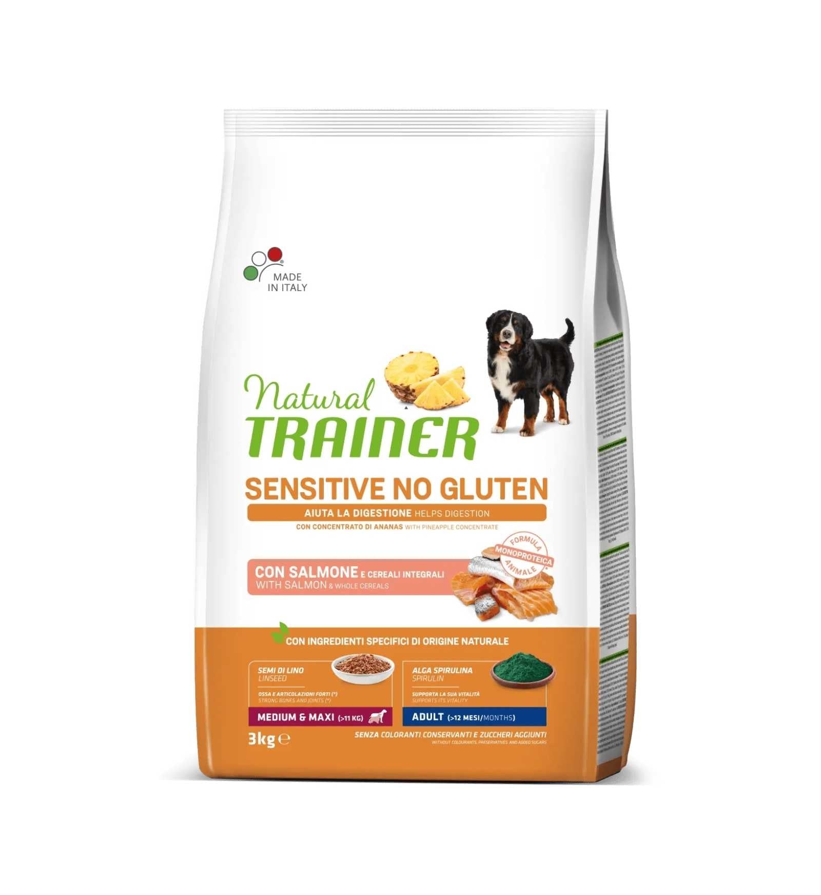 TRAINER CANE ADULT MEDIUM & MAXI SENSITIVE AL SALMONE NO GLUTEN