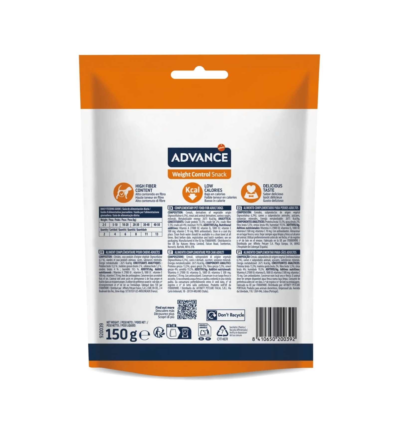 AFFINITY ADVANCE CANE SNACK WEIGHT CONTROL DA 150 GR