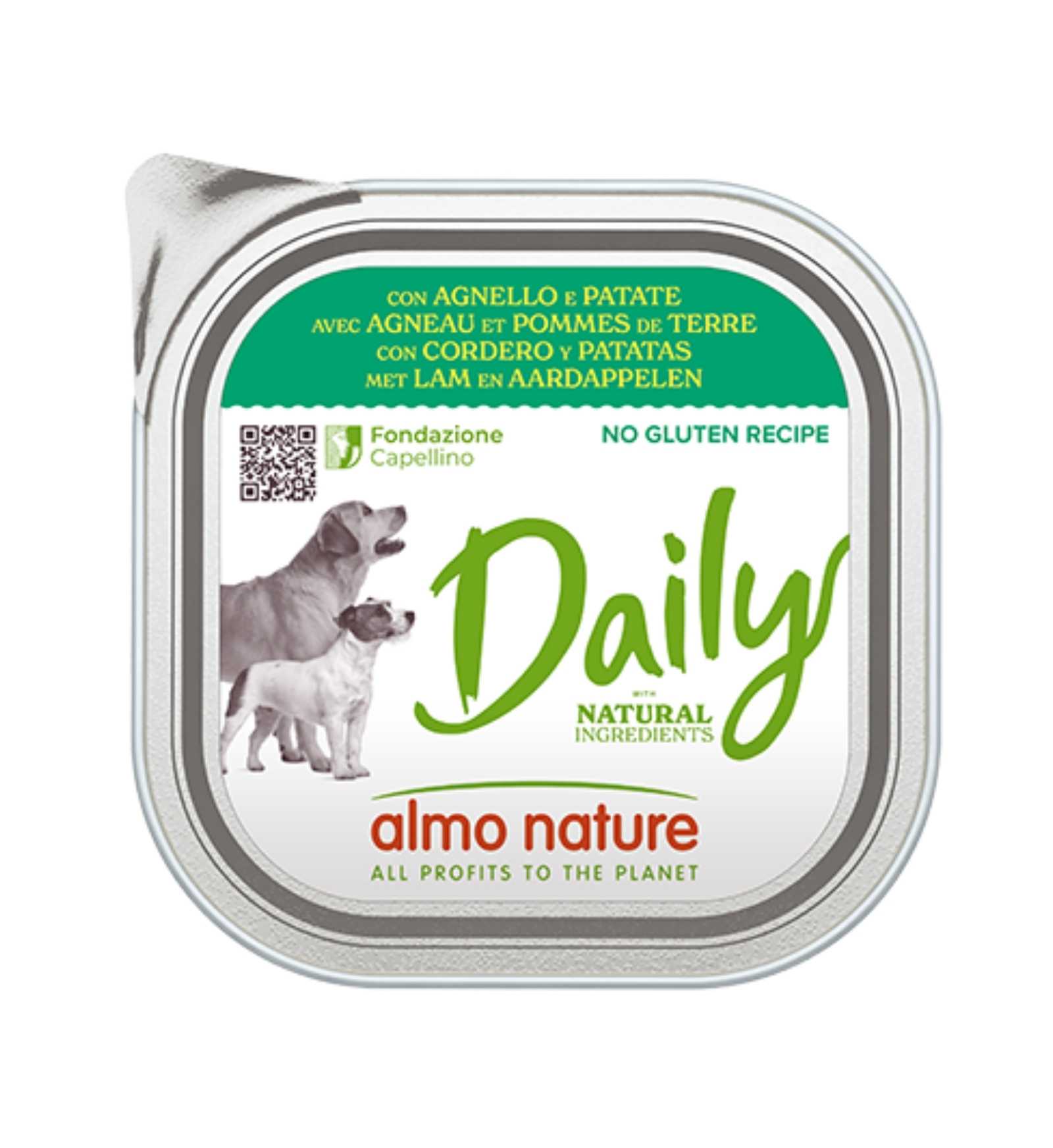 ALMO NATURE CANE DAILYMENU CON AGNELLO E PATATE DA 300 GR IN VASCHETTA