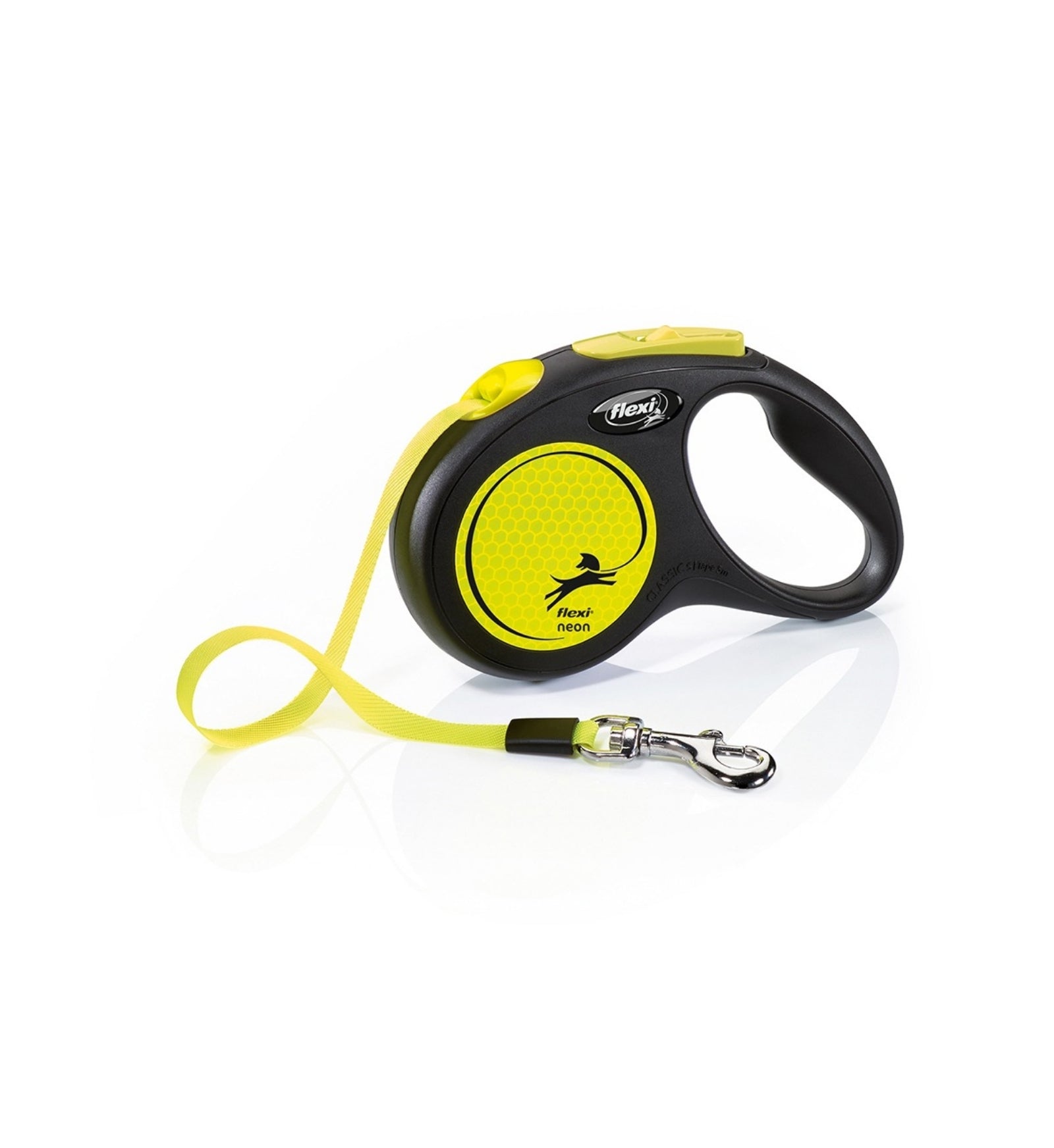FLEXI CANE GUINZAGLIO NEW NEON FETTUCCIA S 5 METRI MAX 20 KG GIALLO