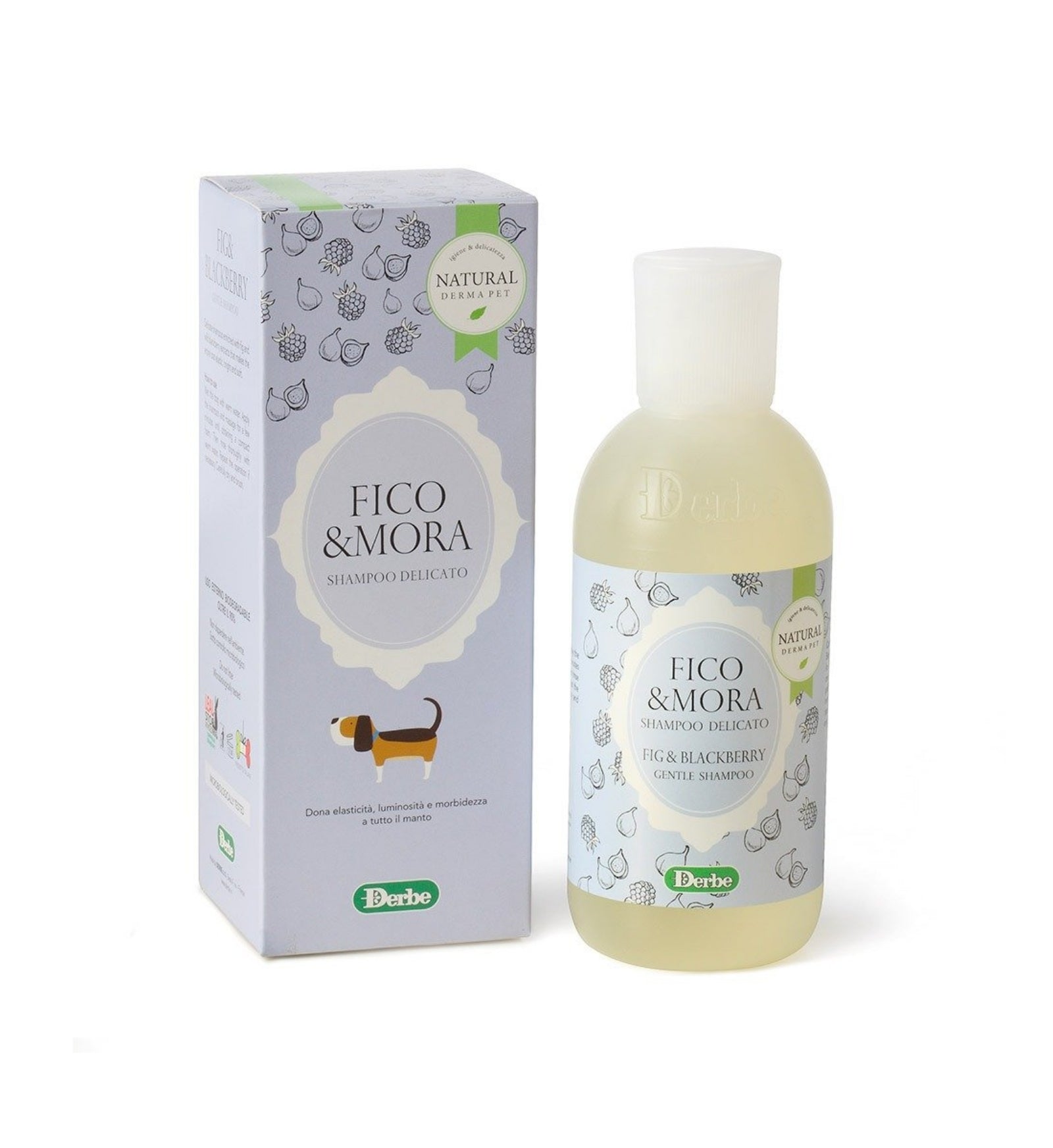 DERBE CANE NATURAL DERMA PET SHAMPOO DELICATO FICHI & MORE DA 200 ML