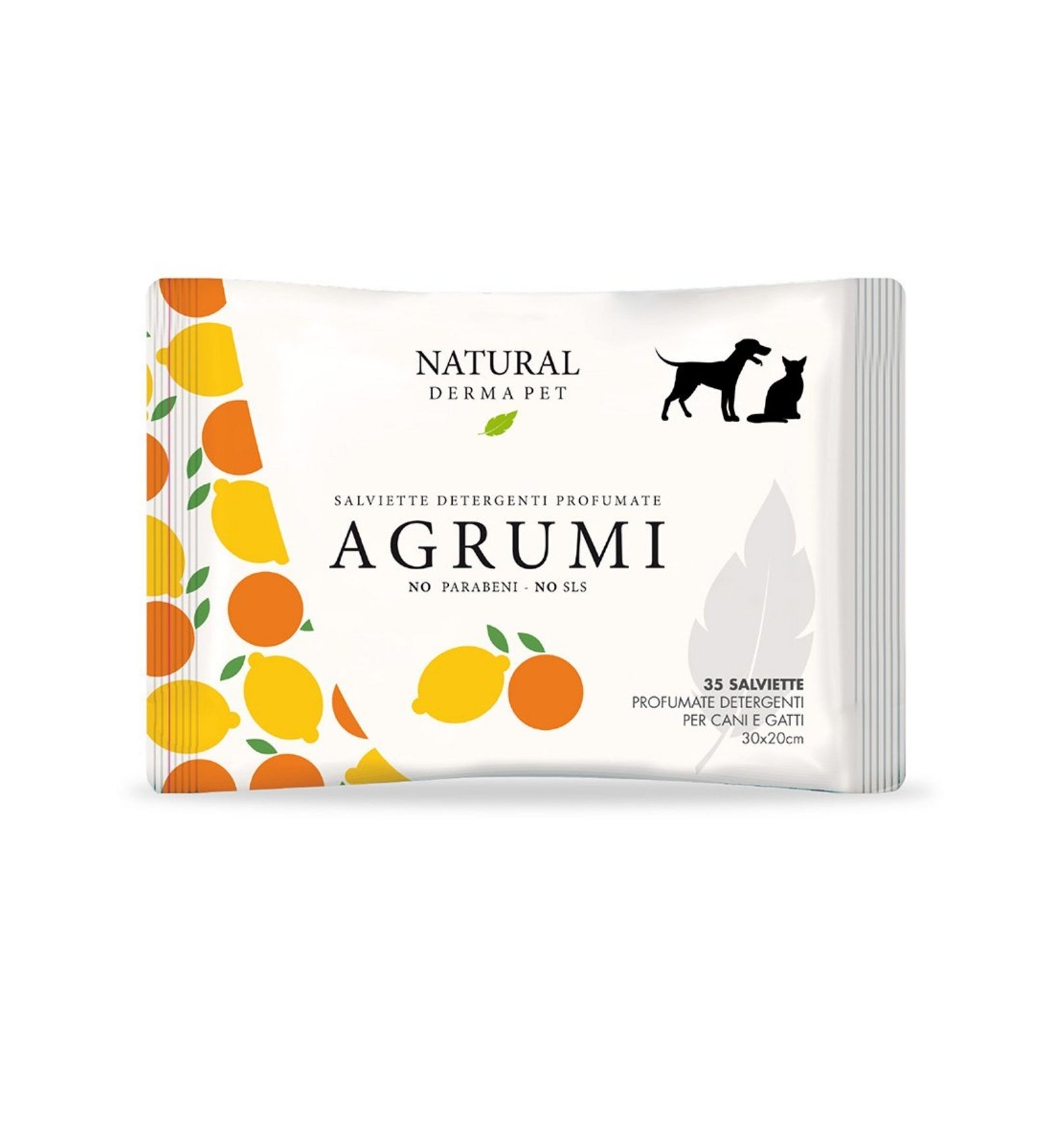 DERBE CANE E GATTO NATURAL DERMA PET SALVIETTE AGRUMI DA 35 PEZZI
