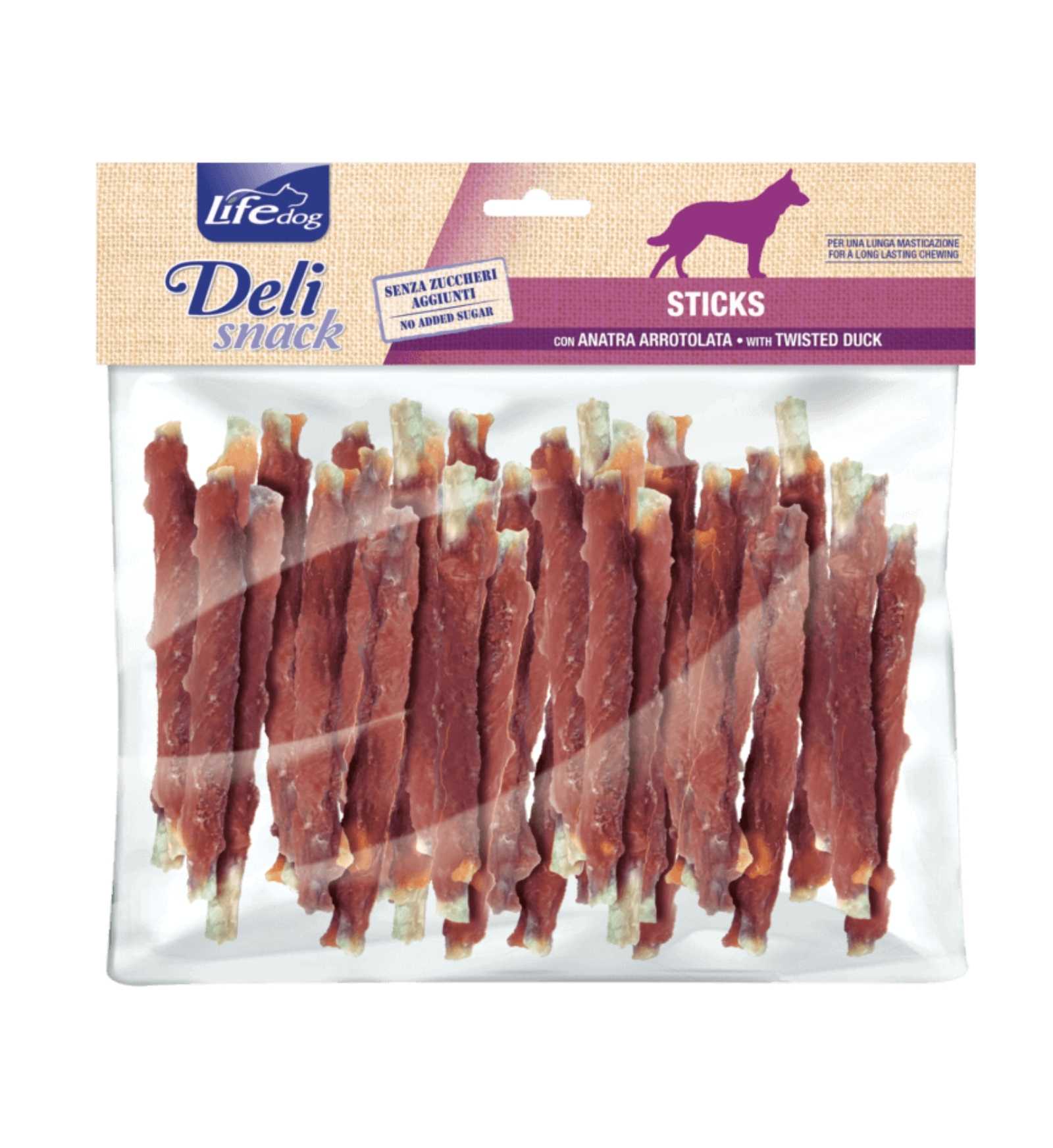 LIFEPETCARE CANE SNACK MASTICATIVI DI ANATRA DA 500 GR