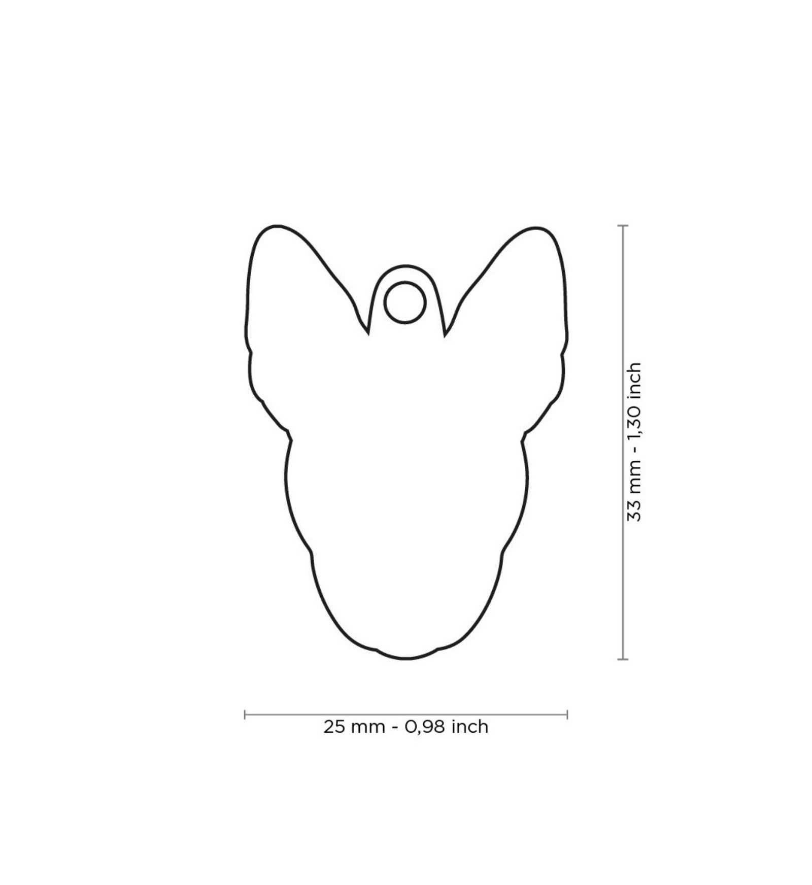 MEDAGLIETTA BULL TERRIER BIANCO