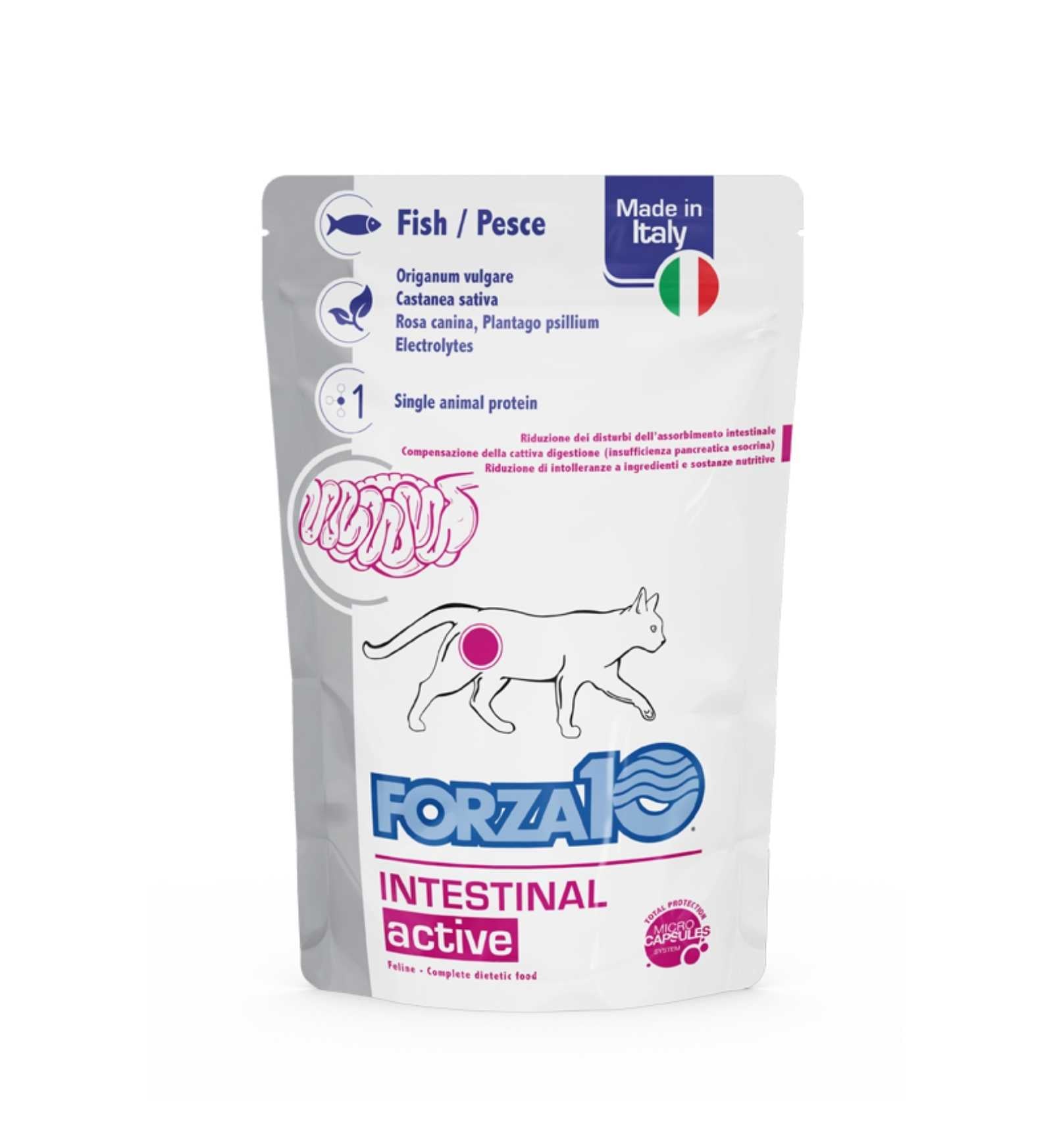 FORZA10 GATTO DIET ADULT INTESTINAL ACTIVE CON PESCE DA 100 GR IN BUSTA