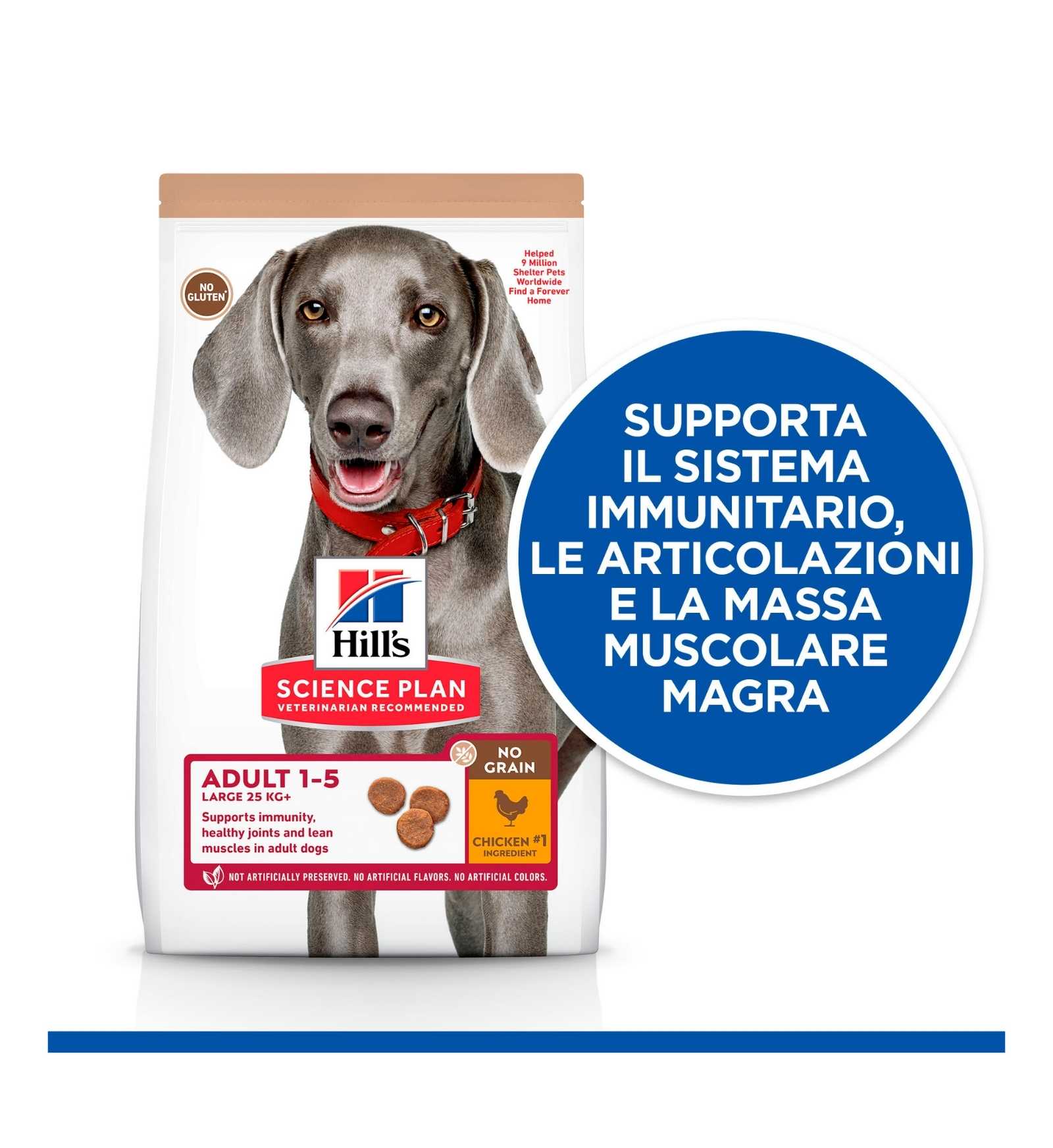 HILL'S SCIENCE PLAN CANE ADULT LARGE BREED NO GRAIN AL POLLO DA 12 KG