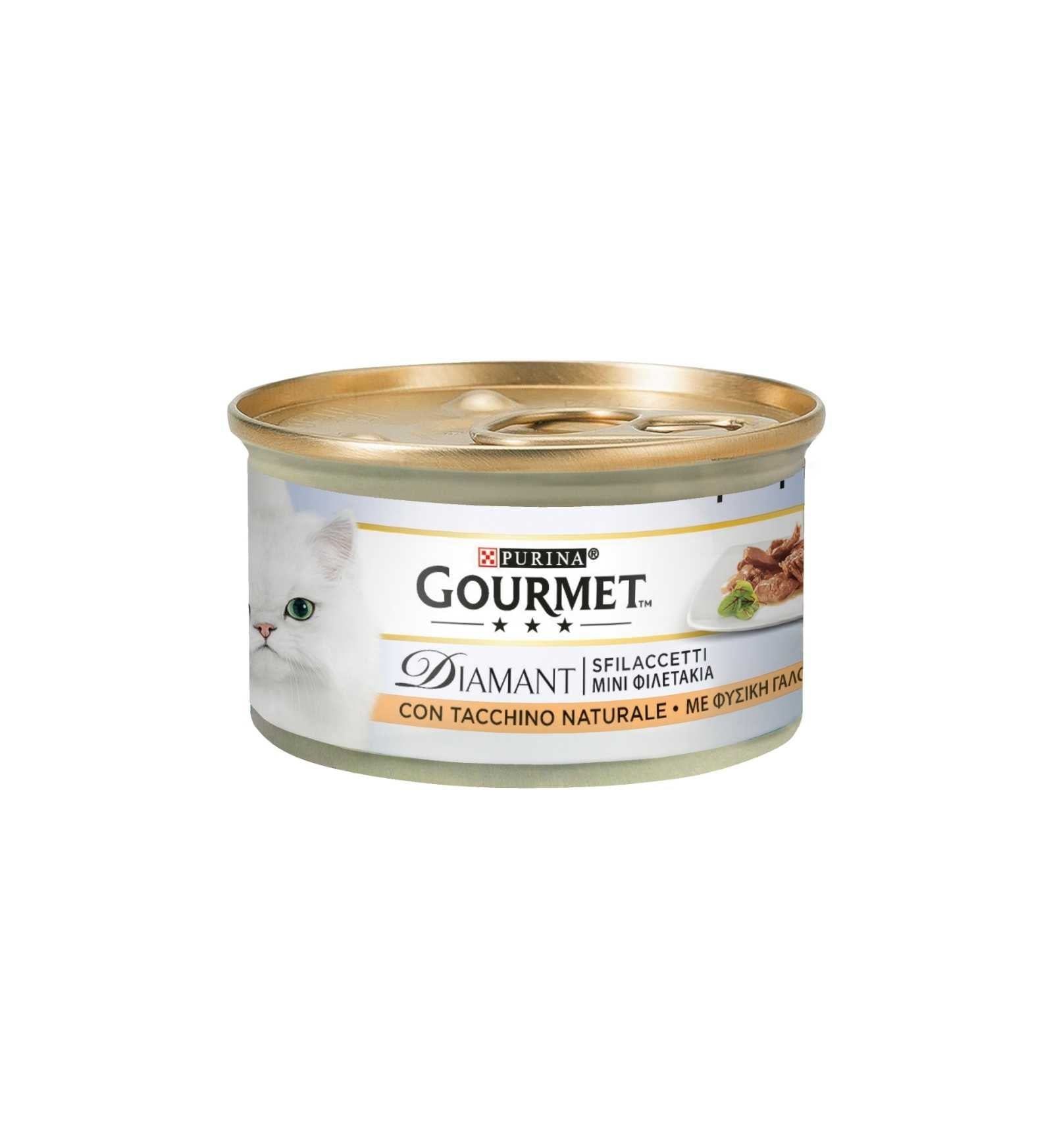 PURINA GOURMET DIAMANT GATTO SFILACCETTI CON TACCHINO DA 85 GR IN LATTINA