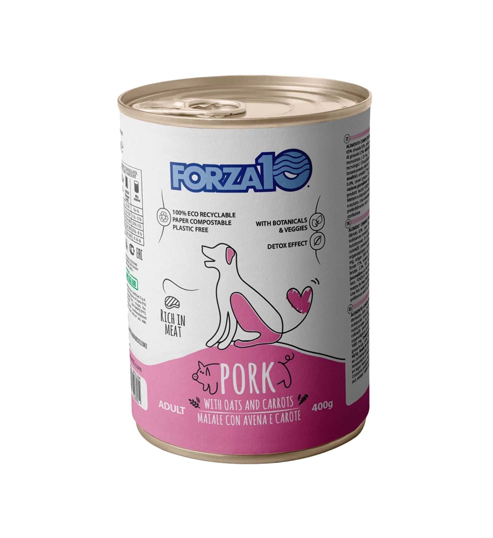 FORZA 10 CANE ADULT MANTENIMENTO MAIALE CON AVENA E CAROTE DA 400 GR IN LATTINA