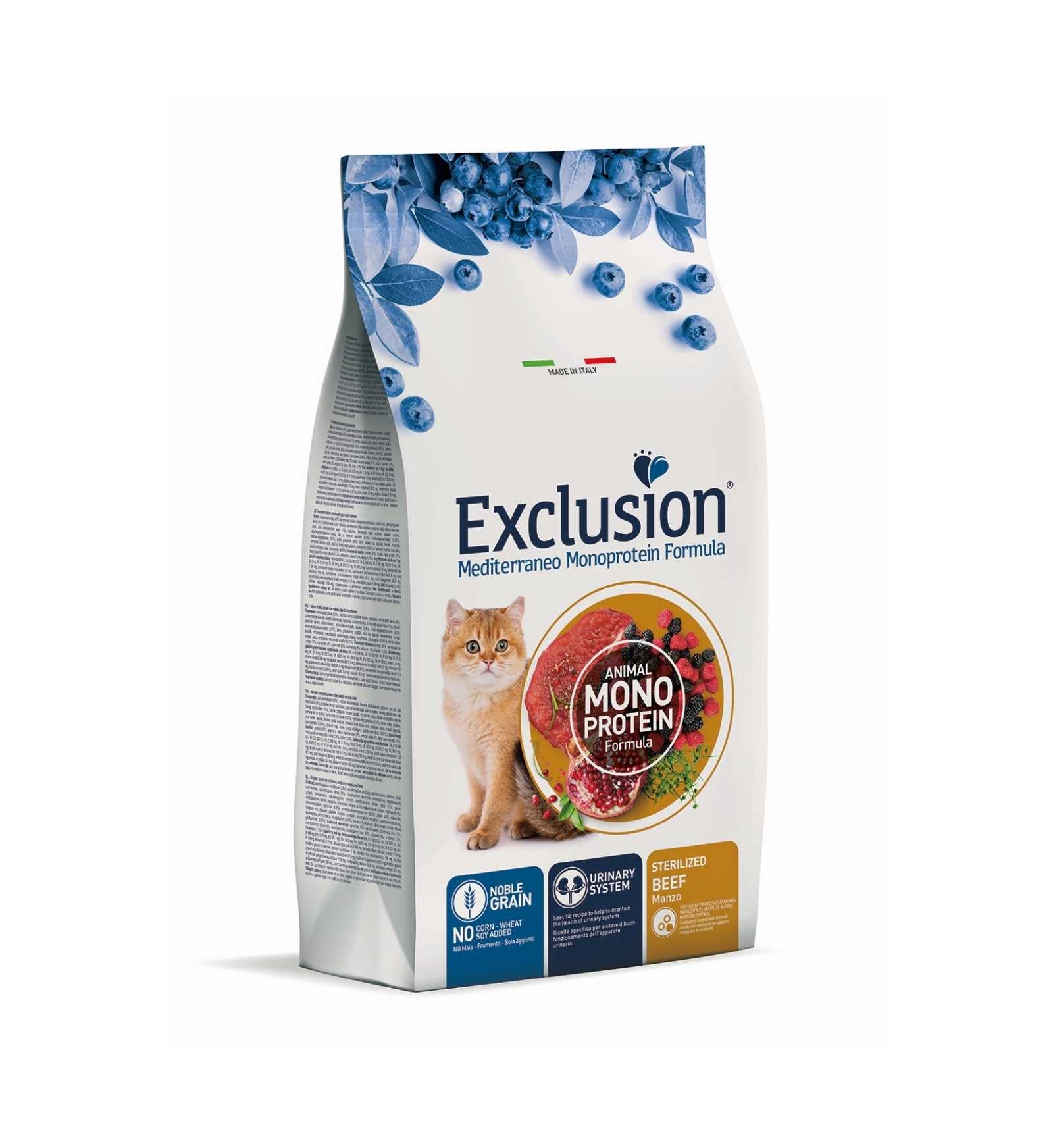 EXCLUSION GATTO NOBLE GRAIN MONOPROTEICO STERILIZZATO MANZO