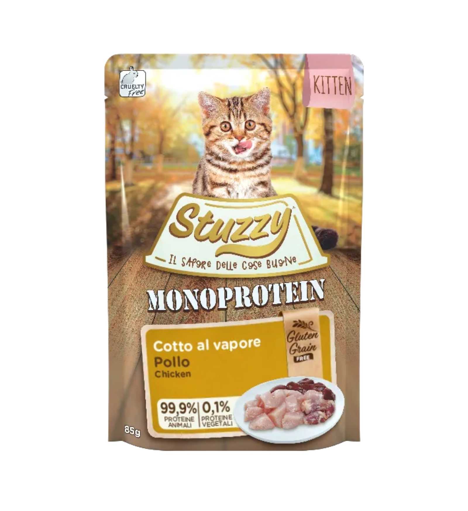 STUZZY GATTO KITTEN MONOPROTEIN GRAIN & GLUTEN FREE CON POLLO DA 85 GR IN BUSTA