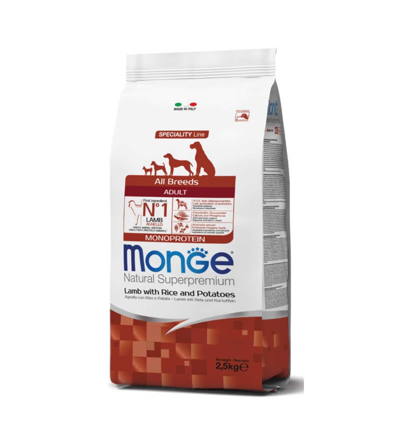 MONGE SUPERPREMIUM CANE PUPPY & JUNIOR ALL BREEDS AGNELLO E RISO