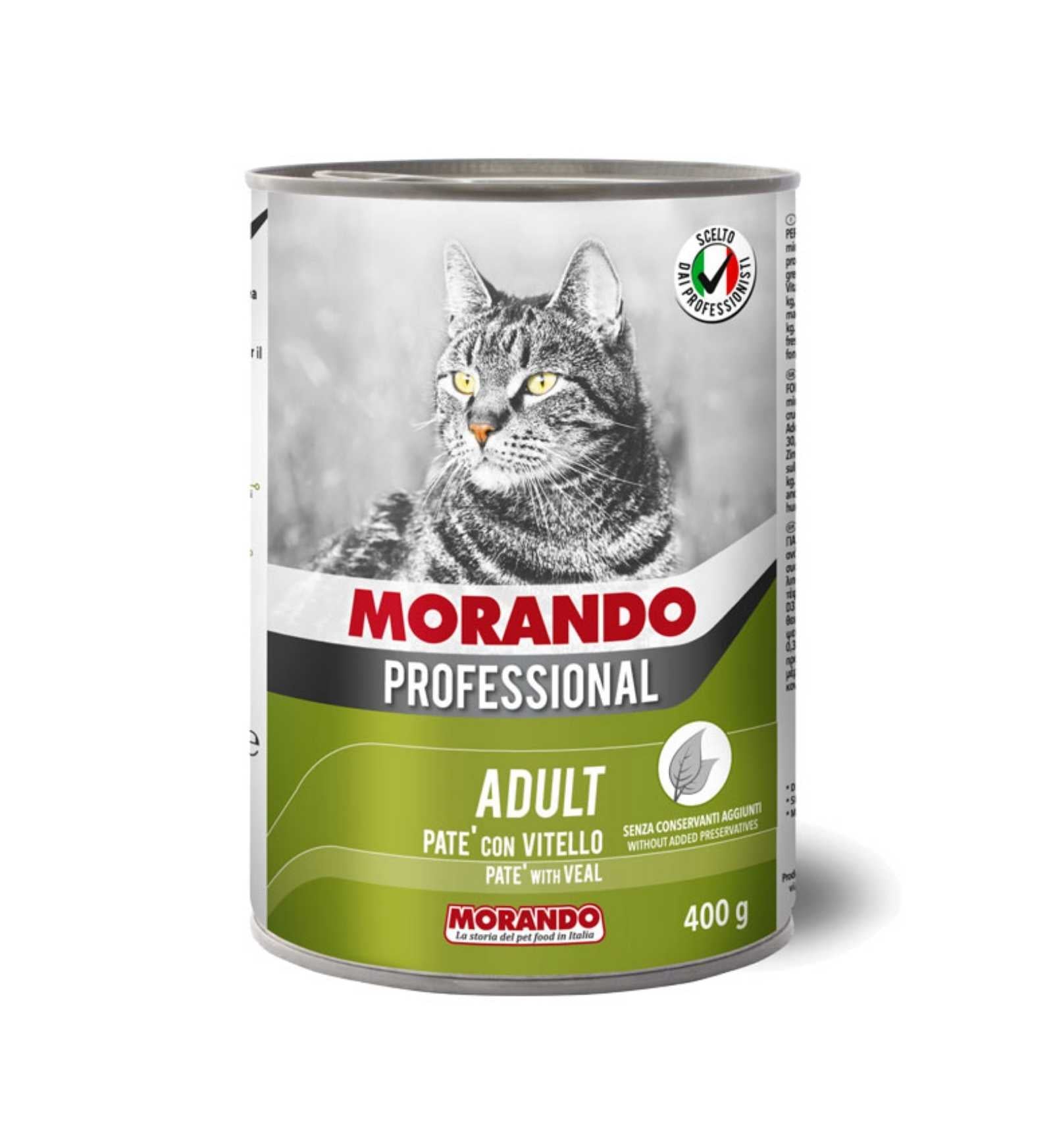 MORANDO MIGLIOR GATTO PROFESSIONAL PATE' VITELLO DA 400 GR IN LATTINA