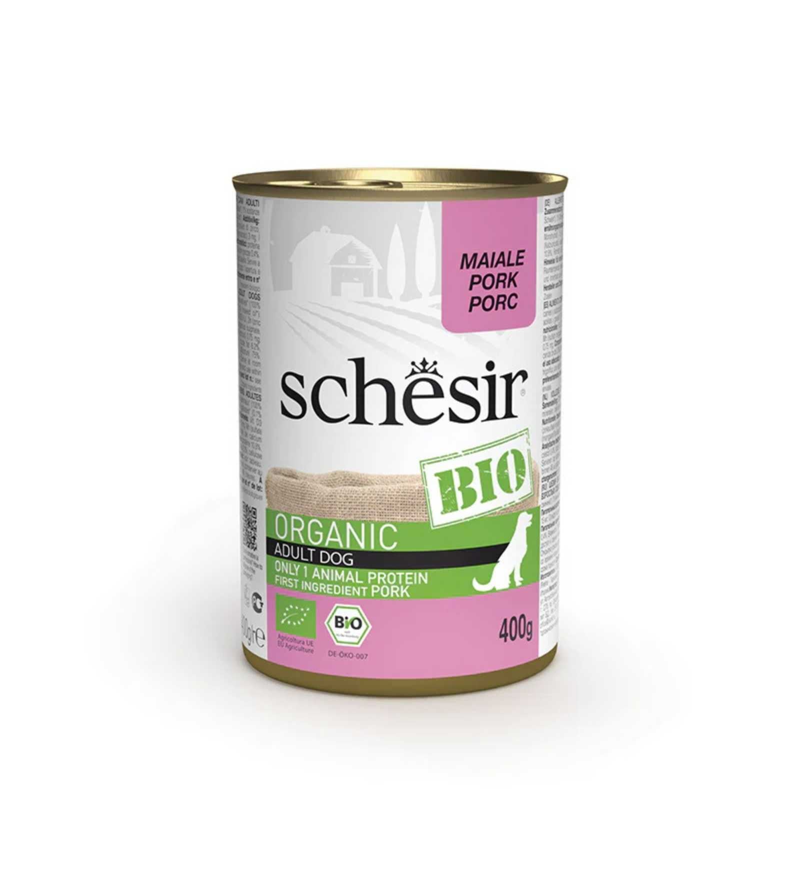 SCHESIR BIO CANE ADULT AL MAIALE DA 400 GR IN LATTINA