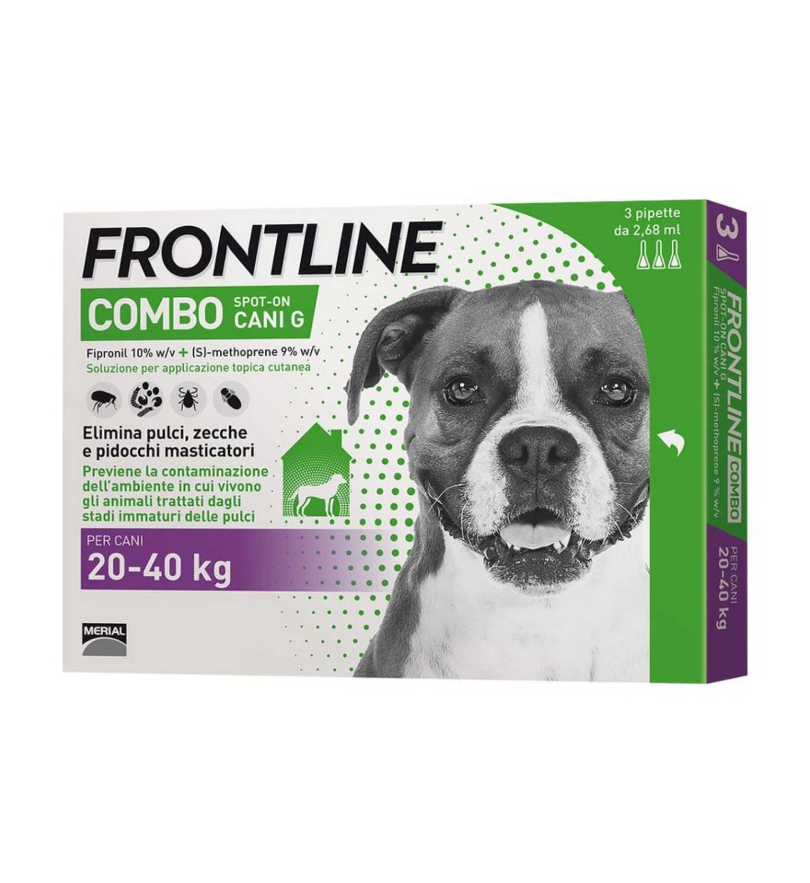 FRONTLINE COMBO CANE ANTIPARASSITARIO 20 - 40 KG 3 PIPETTE
