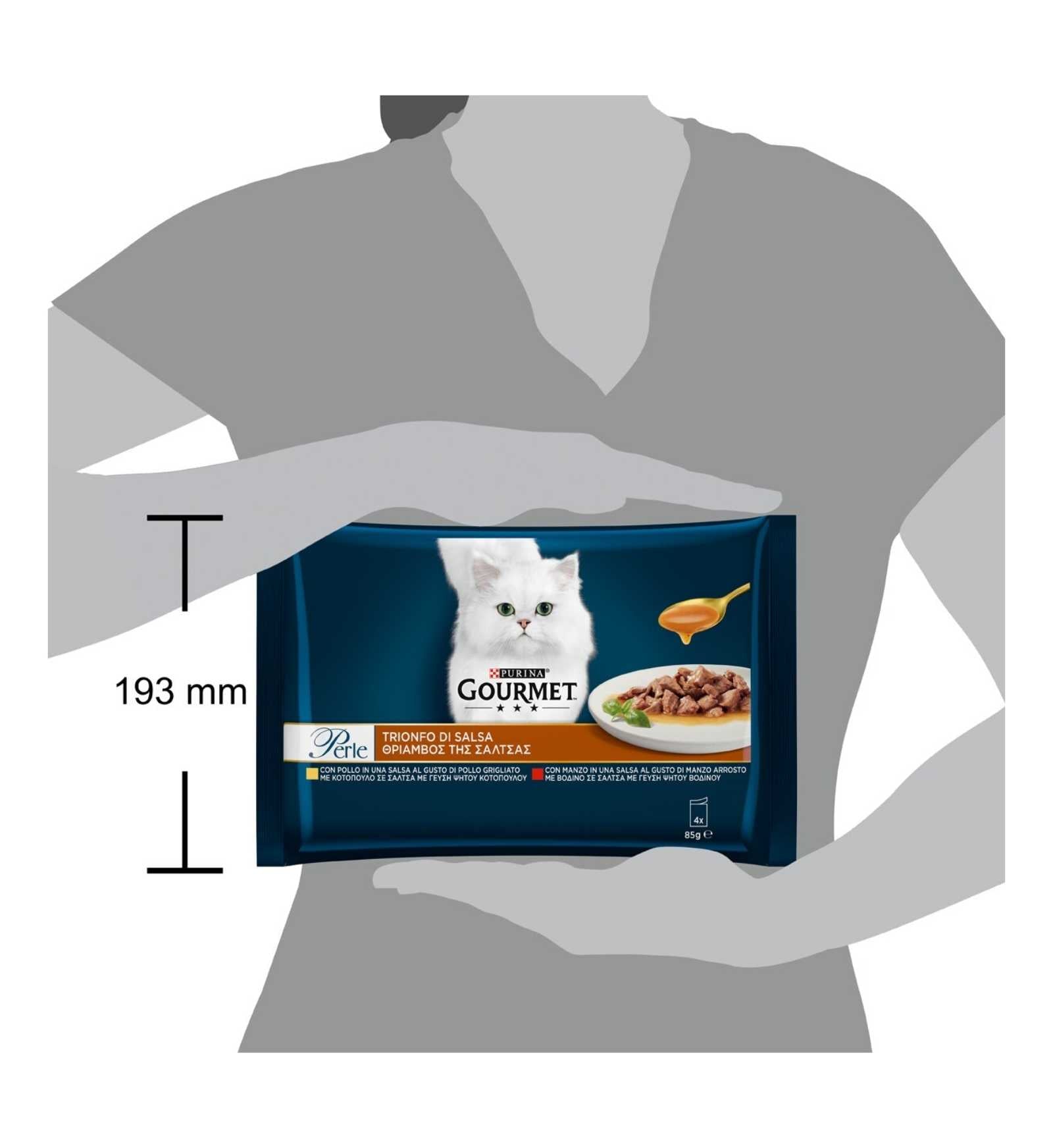 PURINA GOURMET PERLE GATTO CON MANZO POLLO 4 BUSTE DA 85 GR