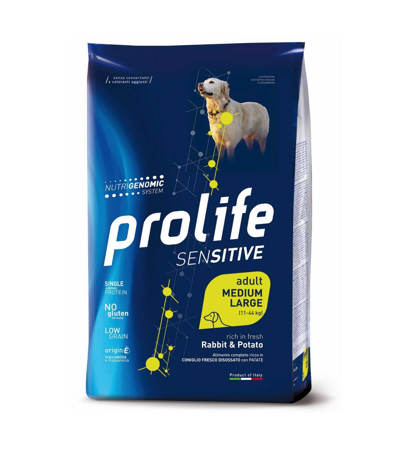PROLIFE CANE ADULT MEDIUM LARGE SENSITIVE CONIGLIO E PATATE DA 10 KG