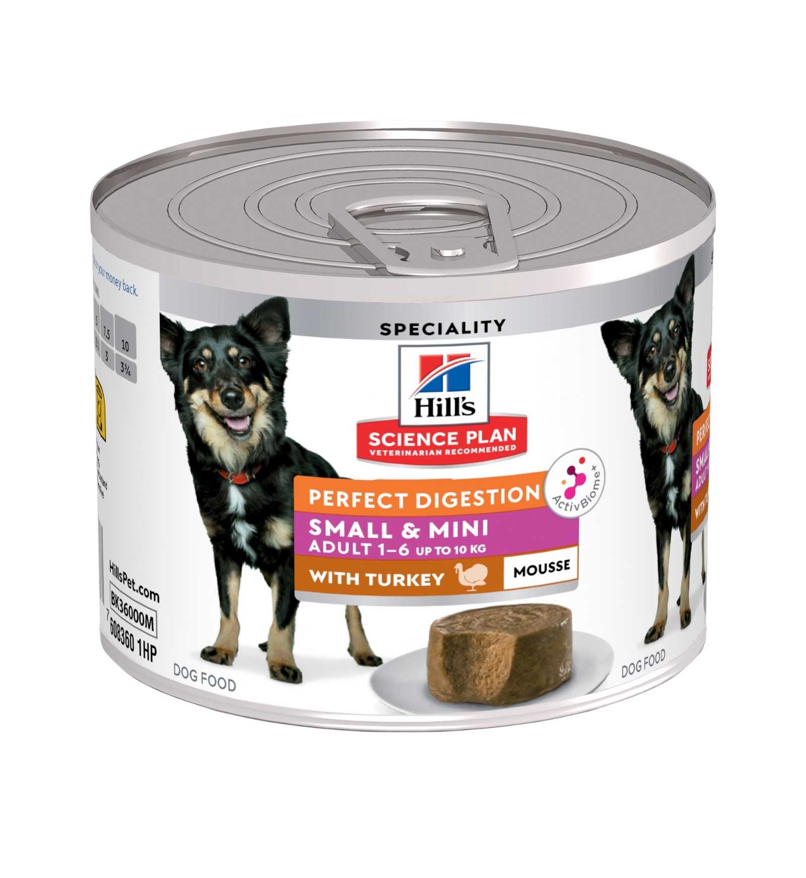 HILL'S SCIENCE PLAN CANE ADULT SMALL & MINI PERFECT DIGESTION MOUSSE AL TACCHINO DA 200 GR IN LATTINA