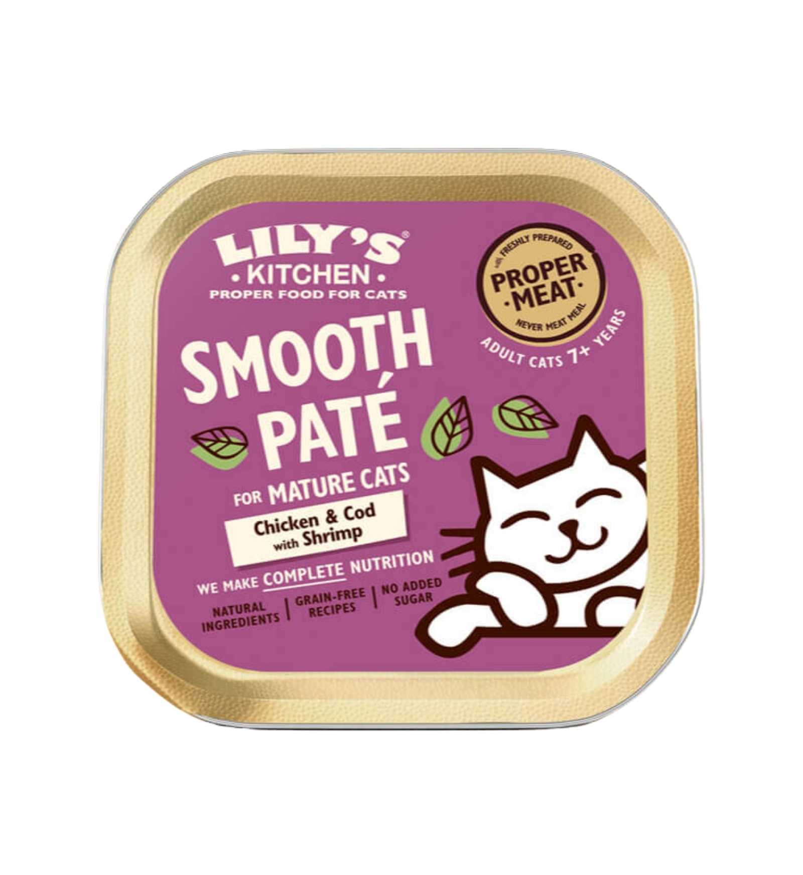 LILY'S KITCHEN GATTO MATURE 7 + SMOOTH & COD PATE' POLLO E PESCE DA 85 GR IN VASCHETTA