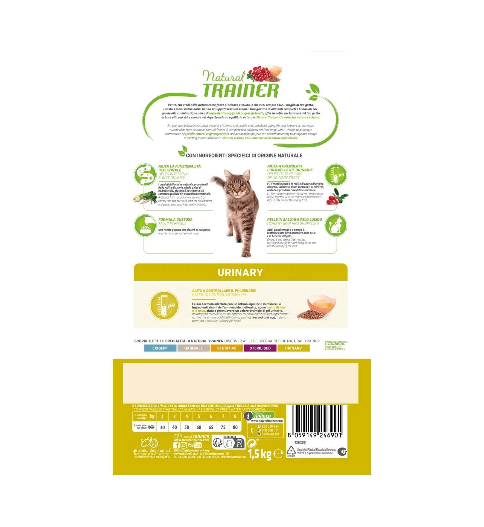 TRAINER GATTO NATURAL ADULT URINARY POLLO SEMI DI LINO E UOVA