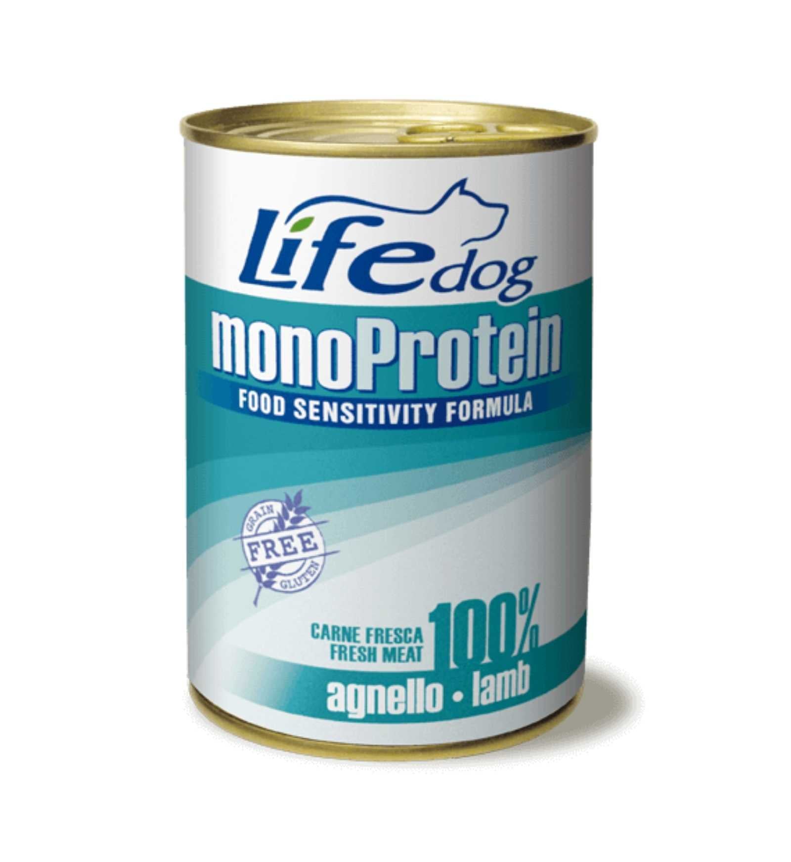 LIFEPETCARE CANE LIFE DOG MONOPROTEIN CON AGNELLO DA 400 GR IN LATTINA