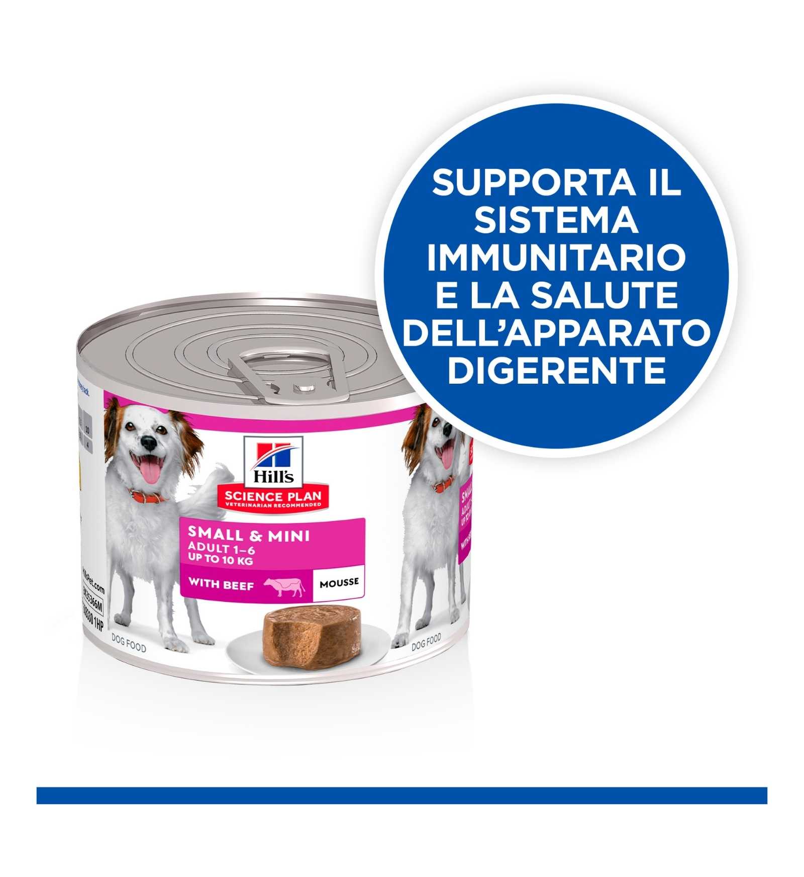 HILL'S SCIENCE PLAN CANE ADULT SMALL & MINI MOUSSE AL MANZO DA 200 GR IN LATTINA