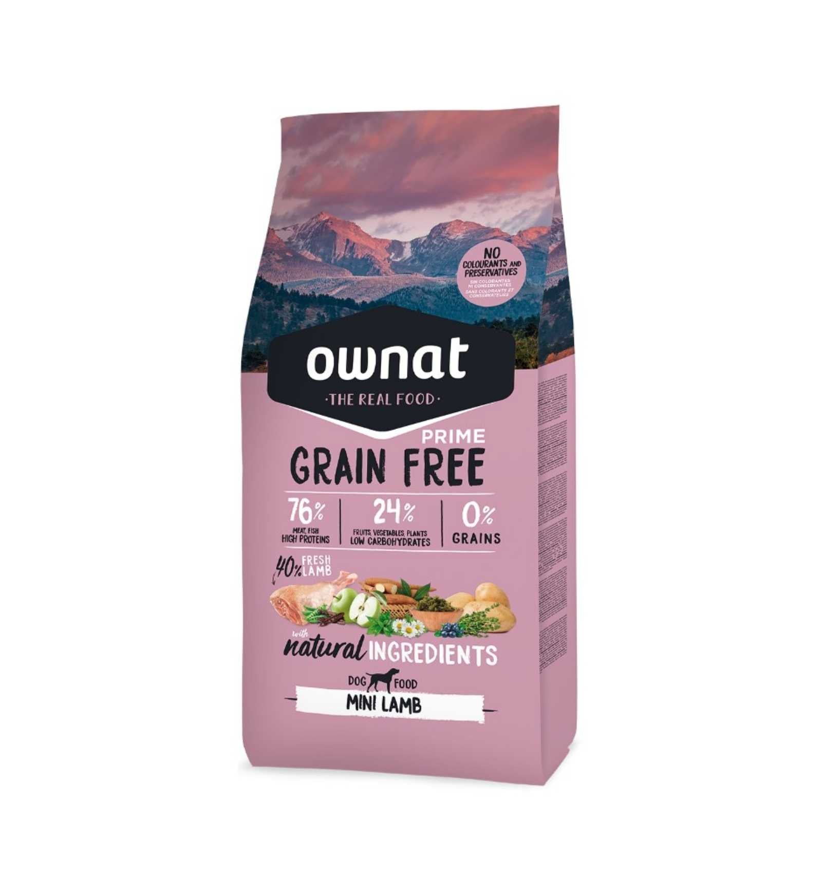 OWNAT CANE GRAIN FREE PRIME ADULT MINI AGNELLO