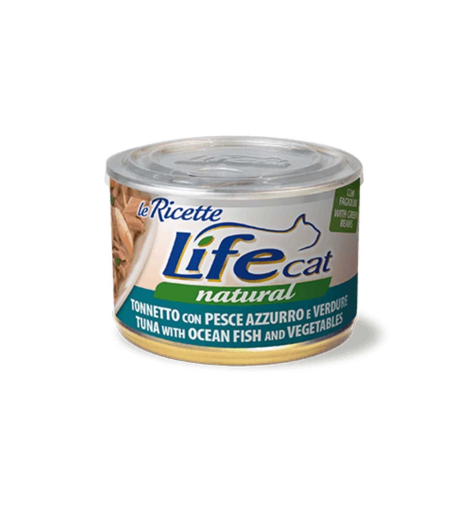 LIFEPETCARE GATTO LIFE CAT NATURAL LE RICETTE TONNETTO CON PESCE AZZURRO E VERDURE DA 150 GR IN LATTINA