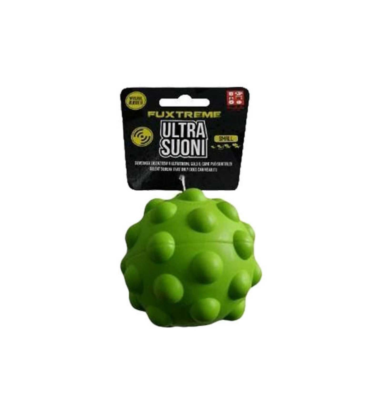 FERRIBIELLA CANE GIOCO PALLA ULTRASUONI M 7,5 CM VERDE