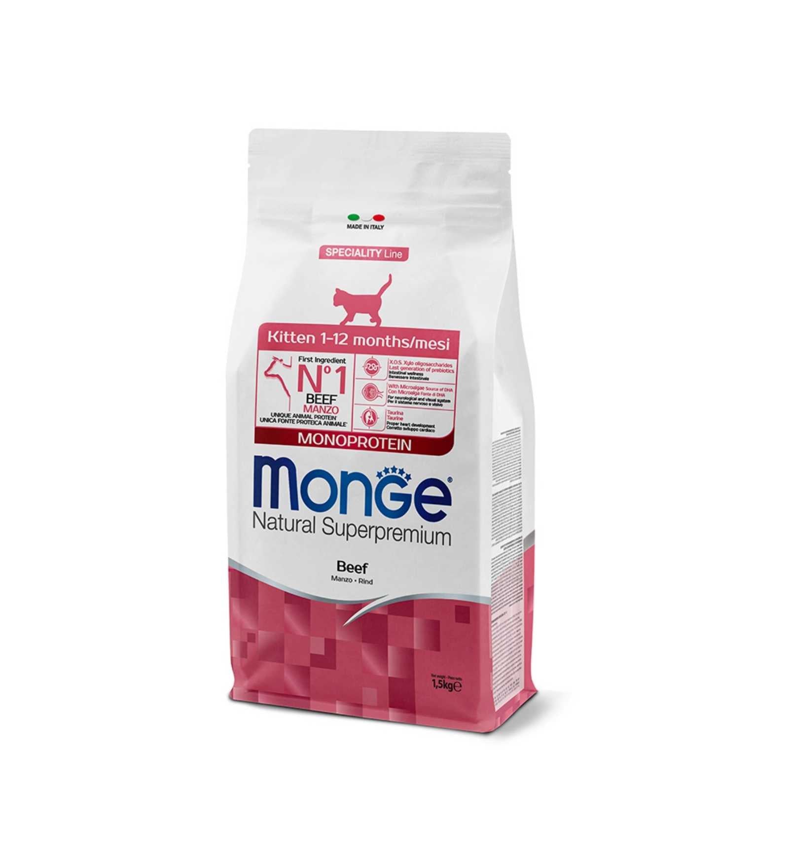 MONGE SUPERPREMIUM GATTO KITTEN DA 1 A 12 MESI MANZO