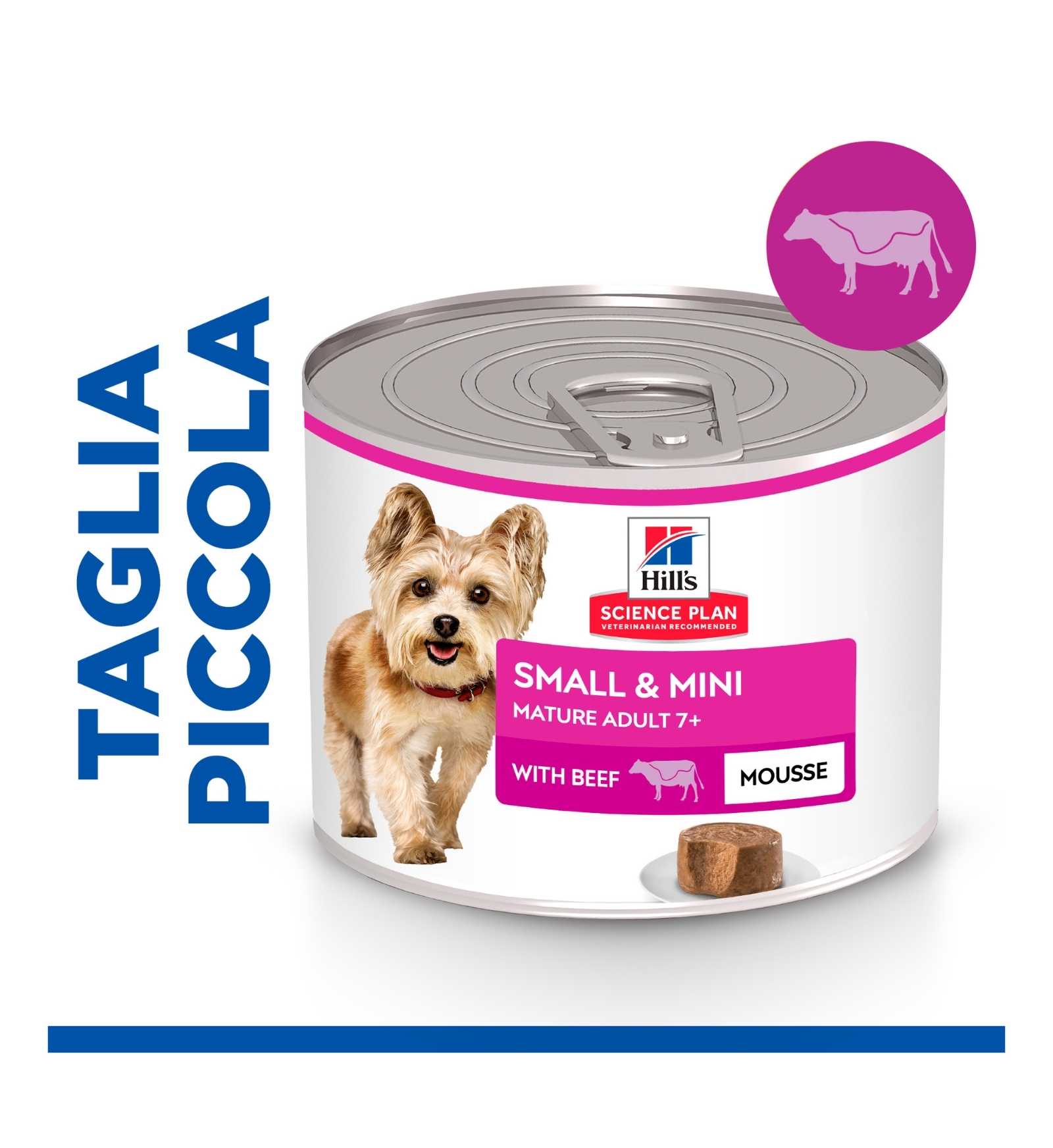 HILL'S SCIENCE PLAN CANE MATURE SMALL & MINI MOUSSE AL MANZO DA 200 GR IN LATTINA