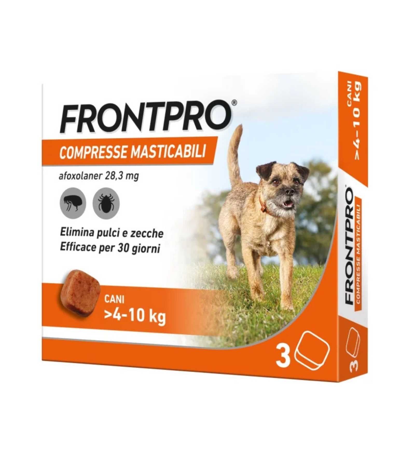 FRONTPRO ANTIPARASSITARIO PER CANI DA 4-10 KG COMPRESSE MASTICABILI 3 PZ