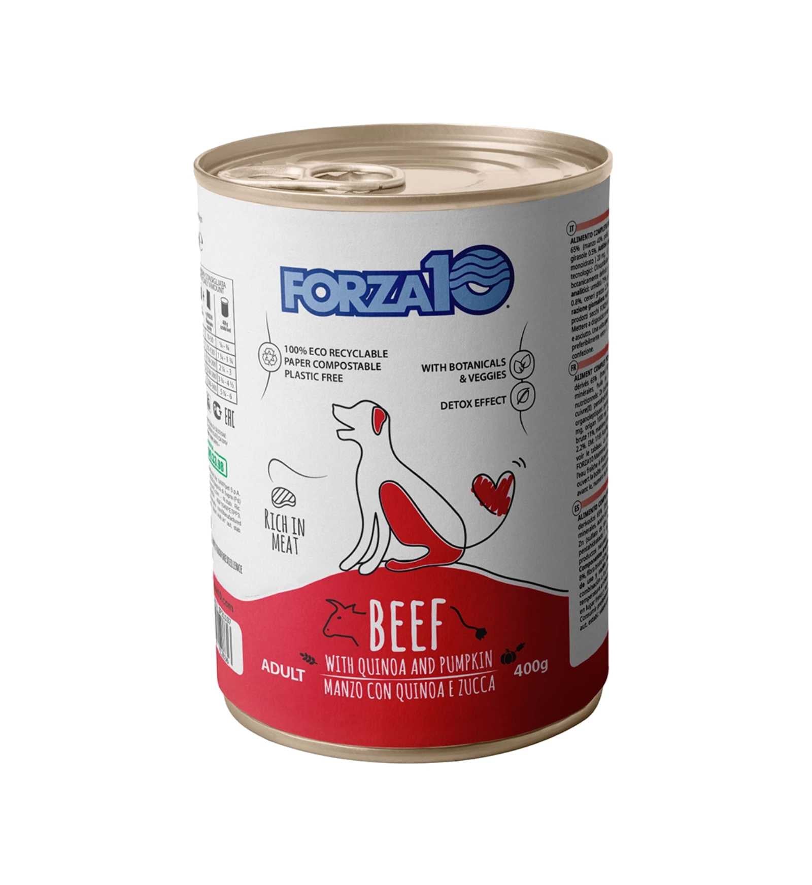 FORZA 10 CANE ADULT MANTENIMENTO MANZO CON QUINOA E ZUCCA DA 400 GR IN LATTINA