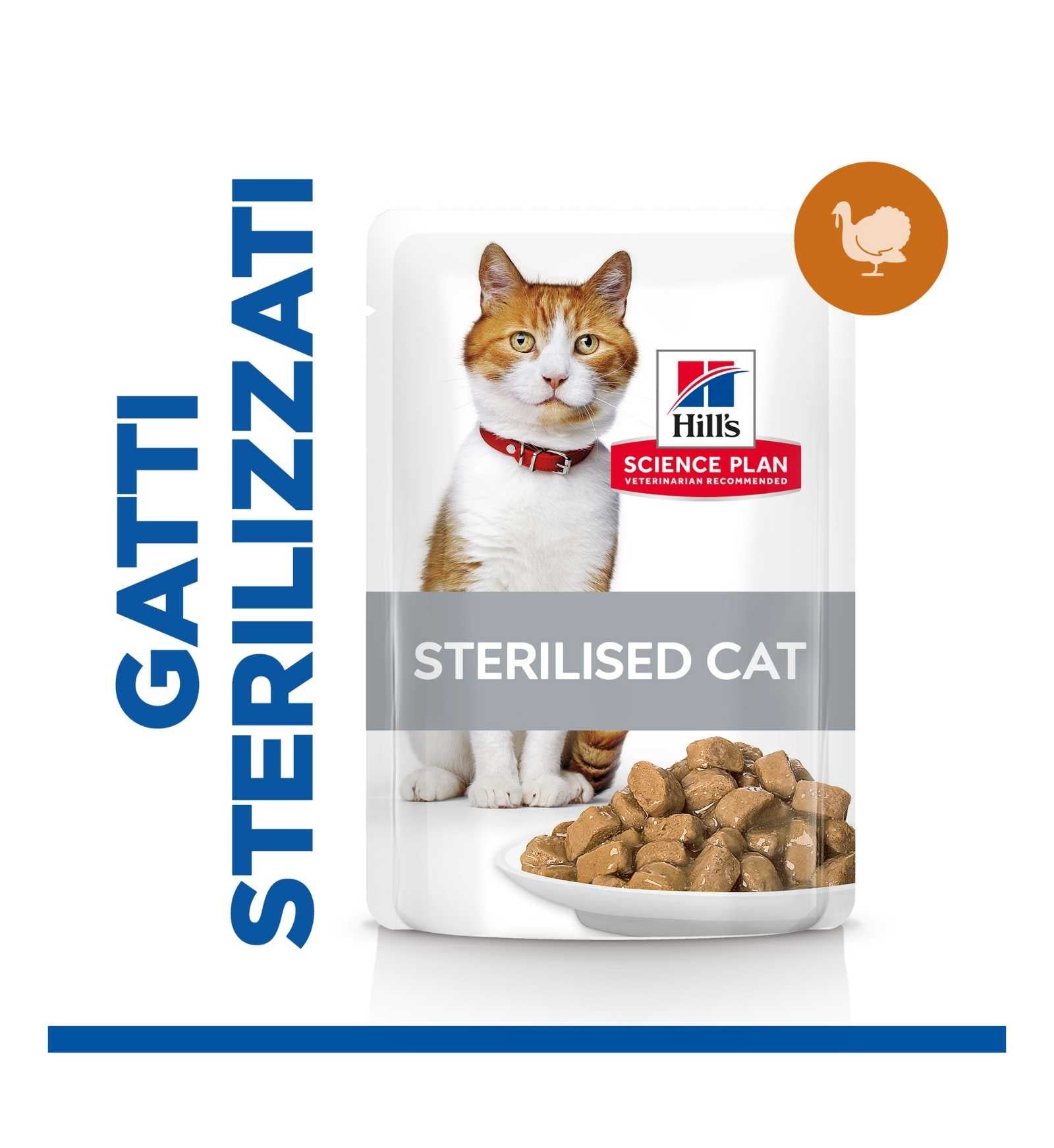 HILL'S SCIENCE PLAN GATTO ADULT STERILISED AL TACCHINO DA 85 GR IN BUSTA