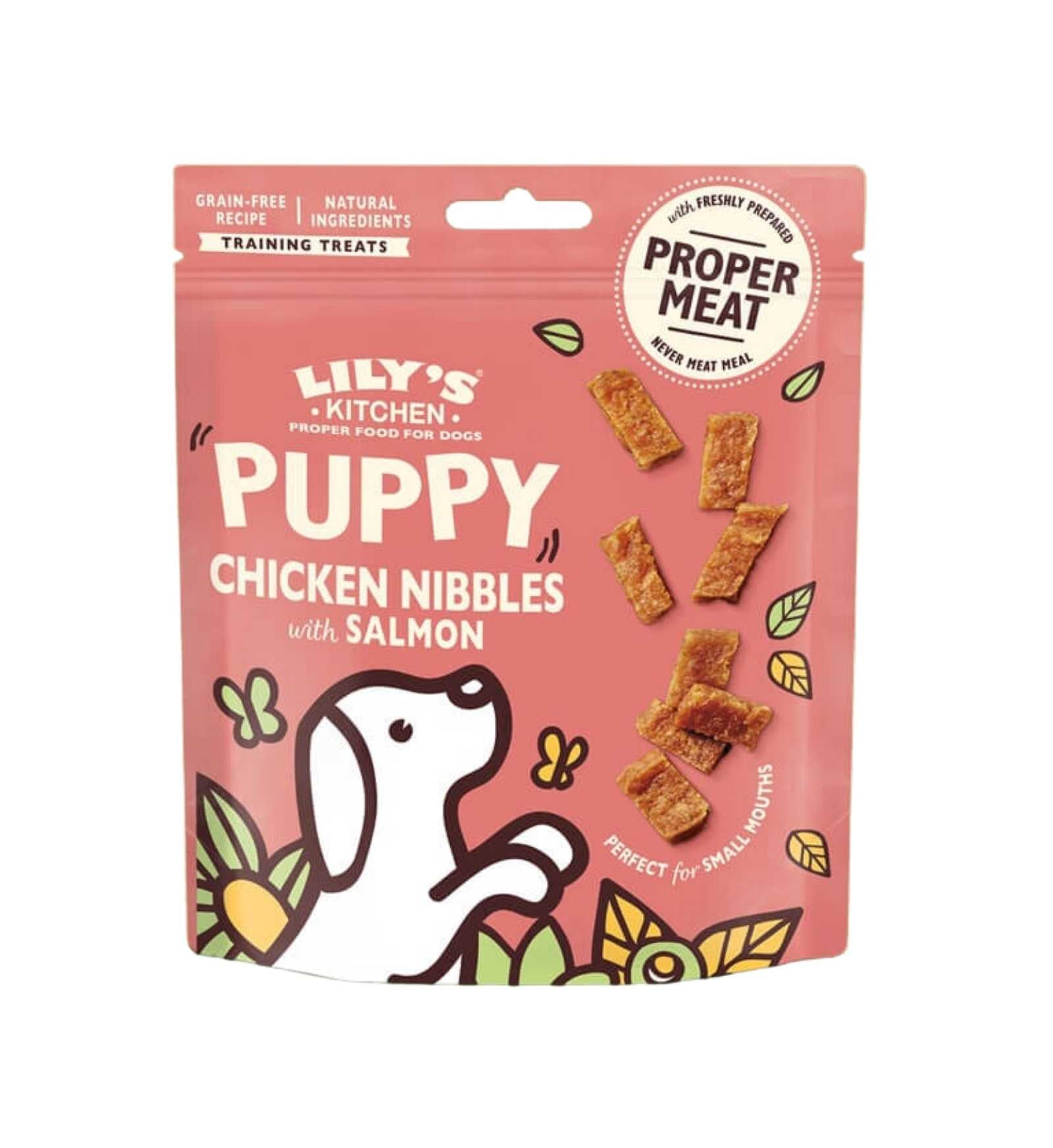 LILY'S KITCHEN CANE PUPPY SNACK NIBBLES POLLO E SALMONE DA 70G
