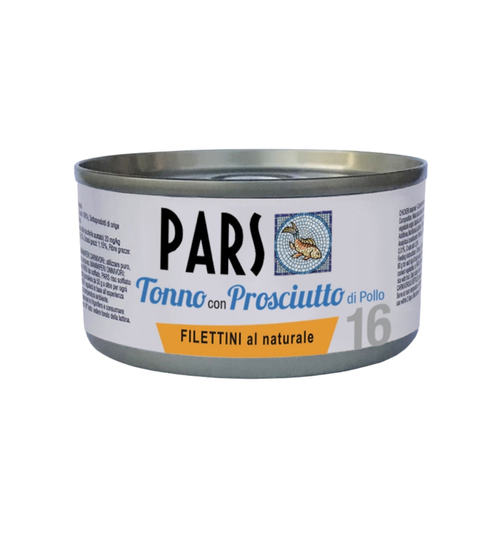 PARS CANE E GATTO FILETTI DI TONNO CON PROSCIUTTO DI POLLO IN LATTINA DA 85 GR
