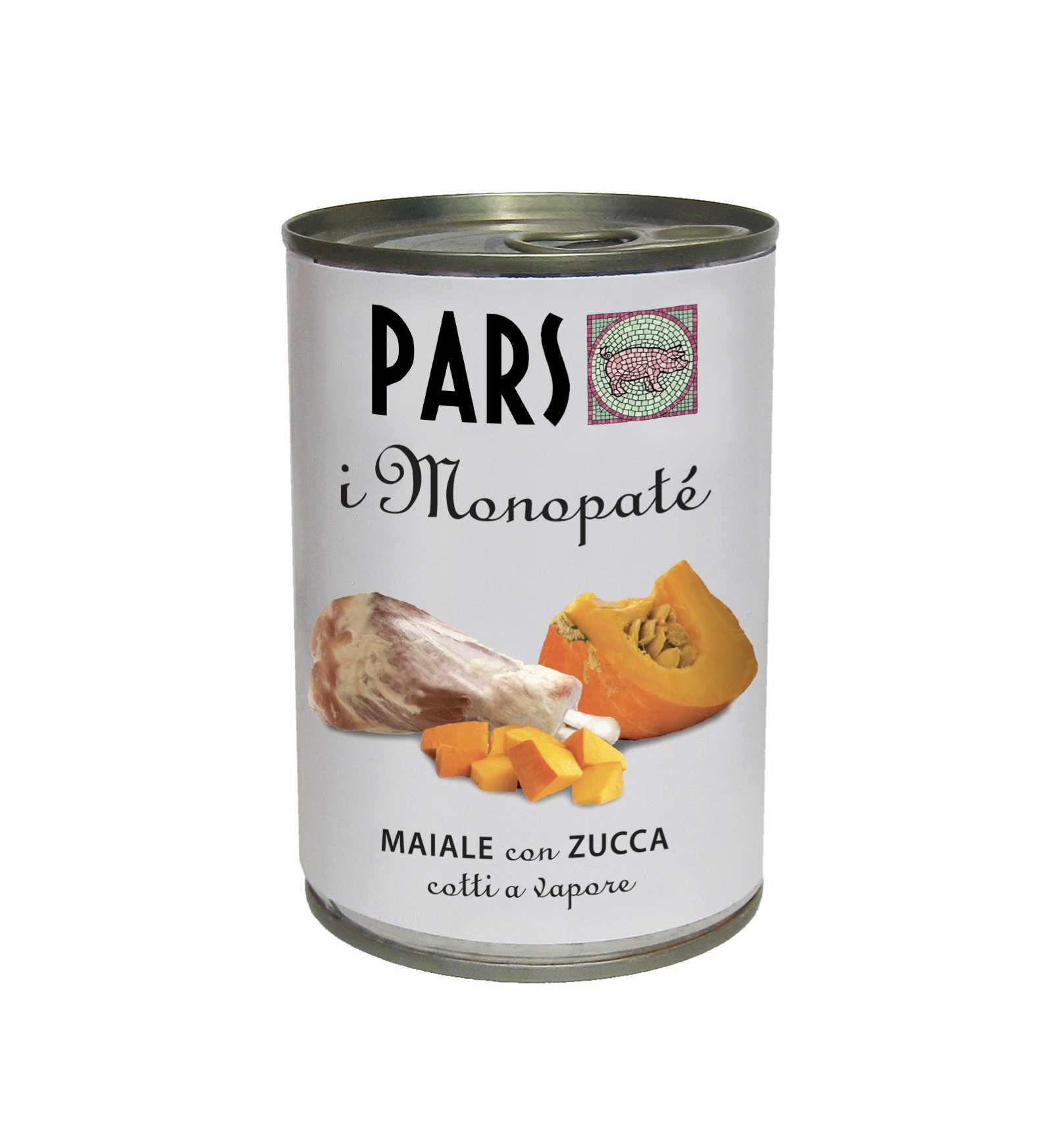 PARS CANE MONOPROTEICO PATE' AL MAIALE E ZUCCA DA 395 GR