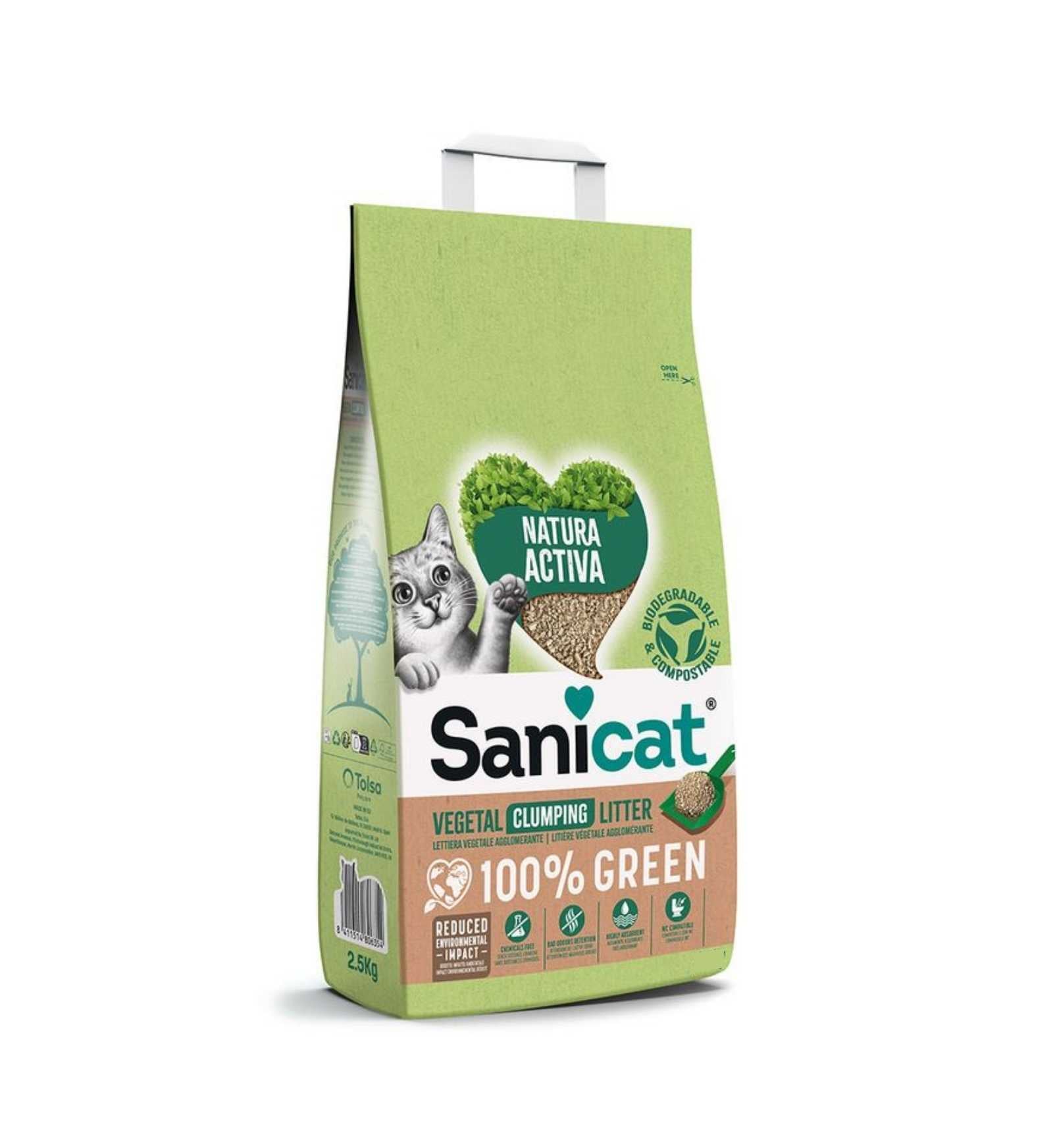 SANICAT LETTIERA NATURA ACTIVA GREEN DA 5 KG