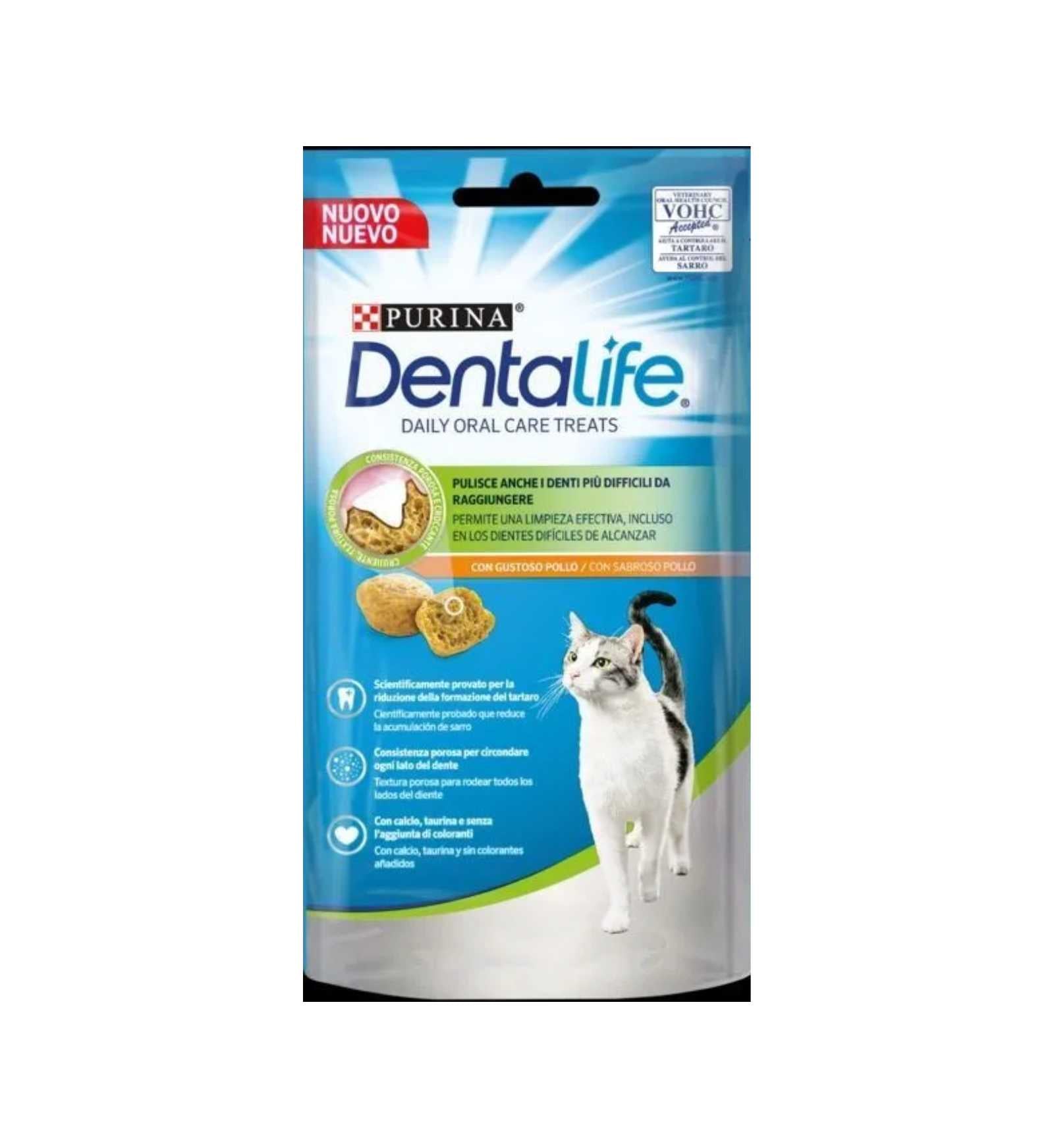 PURINA DENTALIFE SNACK GATTO DAILY ORALCARE TREATS CON GUSTOSO POLLO DA 40G