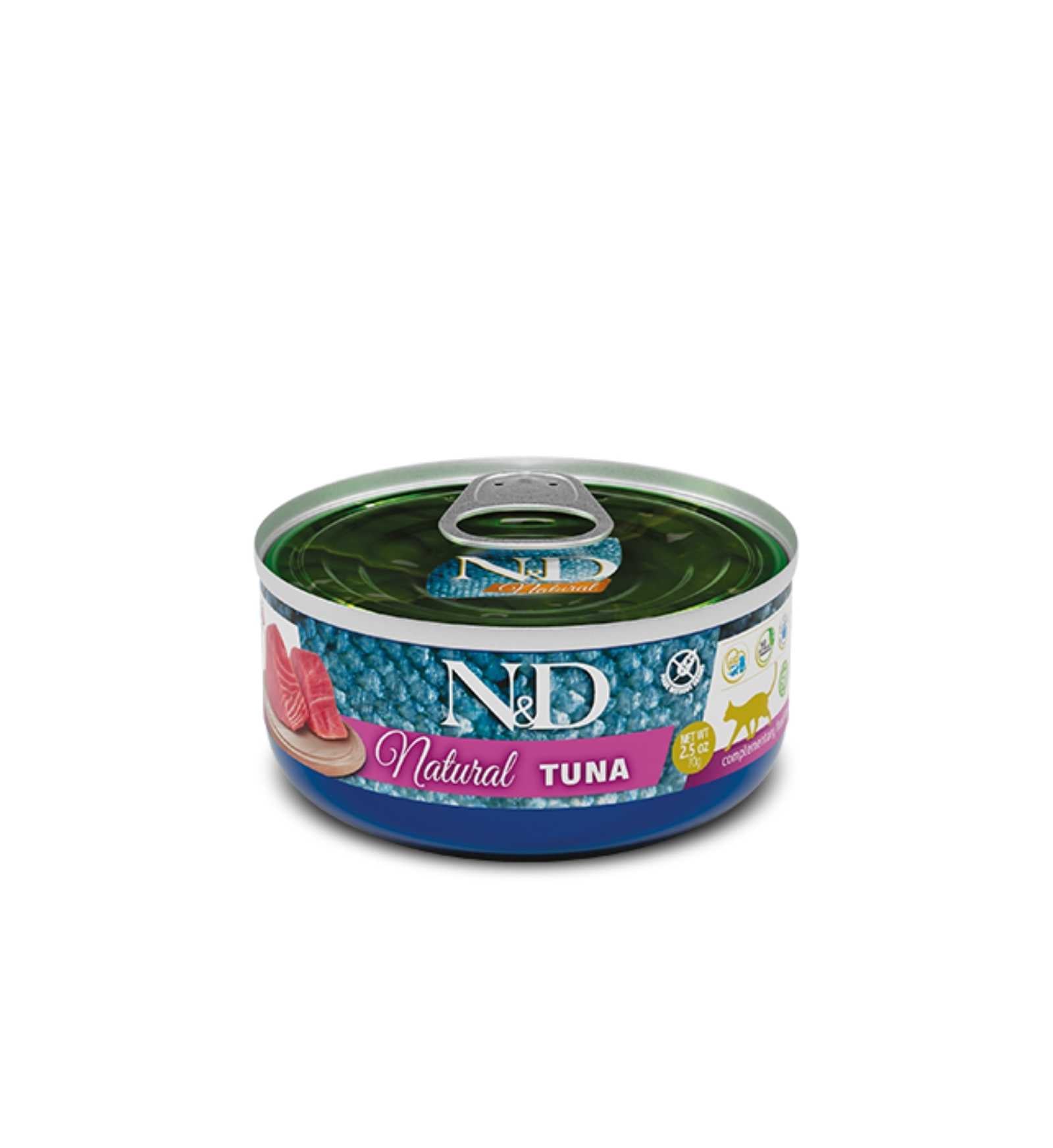 FARMINA N&D GATTO NATURAL CON TONNO DA 70 GR IN LATTINA