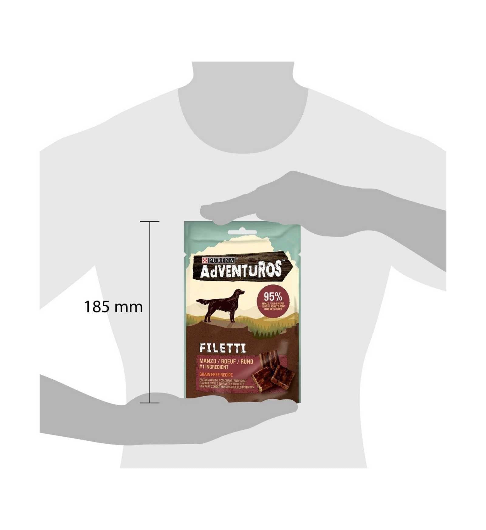 PURINA ADVENTUROS SNACK CANE FILETTI DI MANZO DA 70 GR
