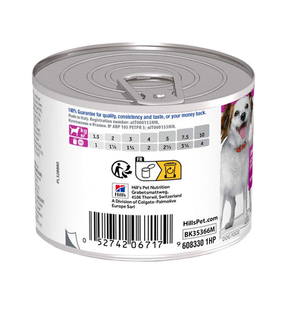 HILL'S SCIENCE PLAN CANE ADULT SMALL & MINI MOUSSE AL MANZO DA 200 GR IN LATTINA