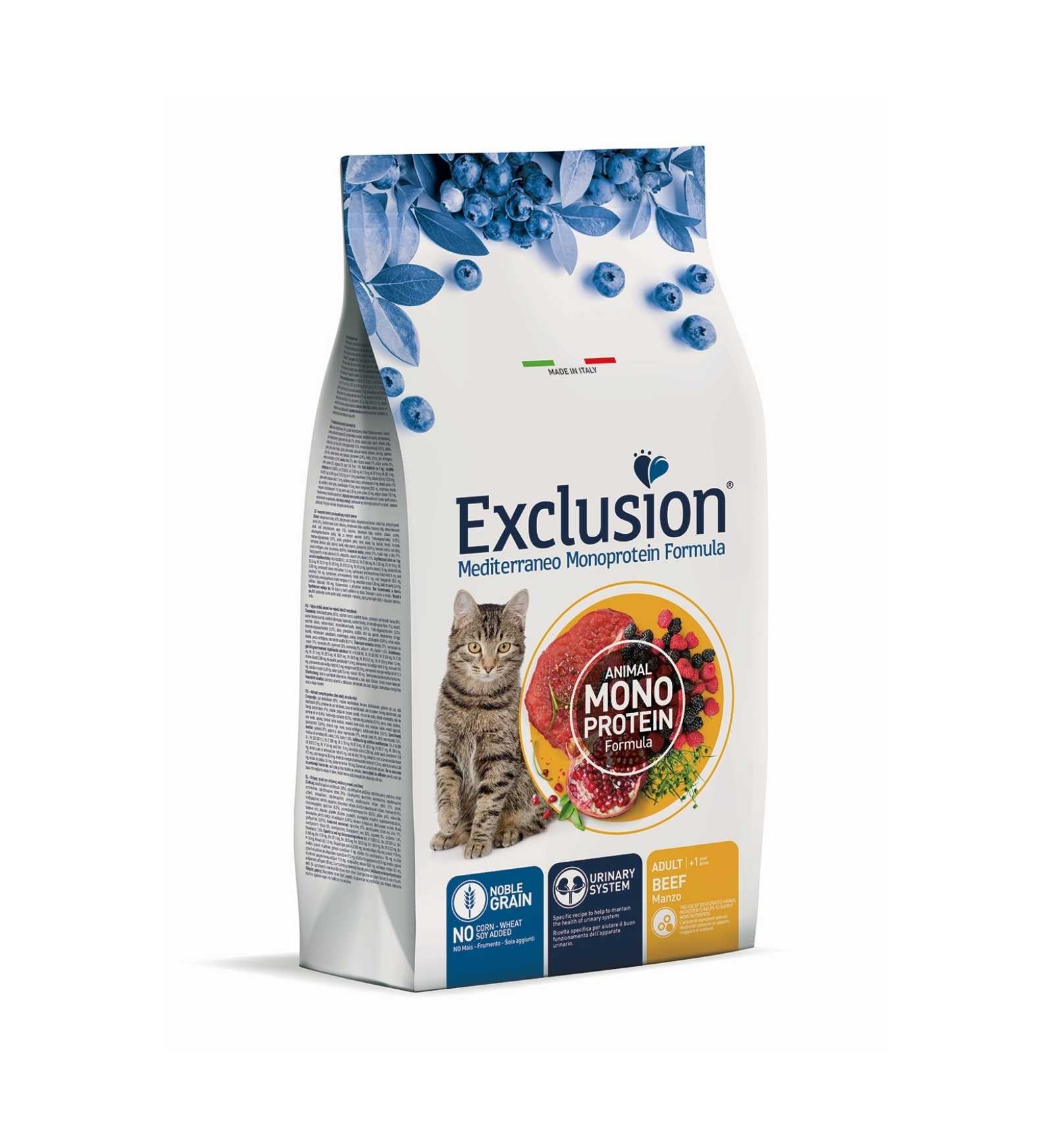 EXCLUSION GATTO NOBLE GRAIN MONOPROTEICO ADULT MANZO