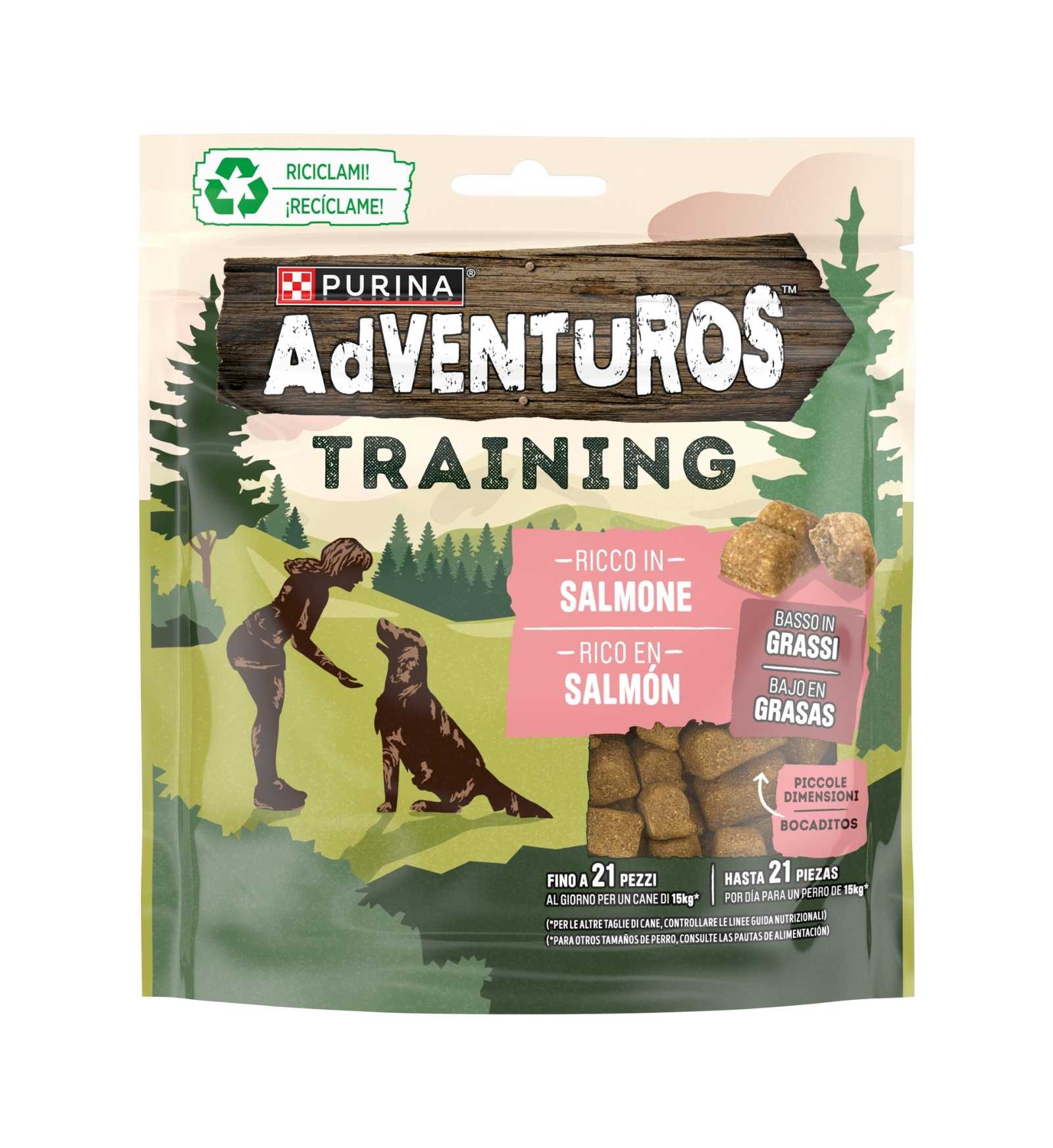 PURINA ADVENTUROS SNACK CANE TRAINING AL SALMONE DA 115 GR