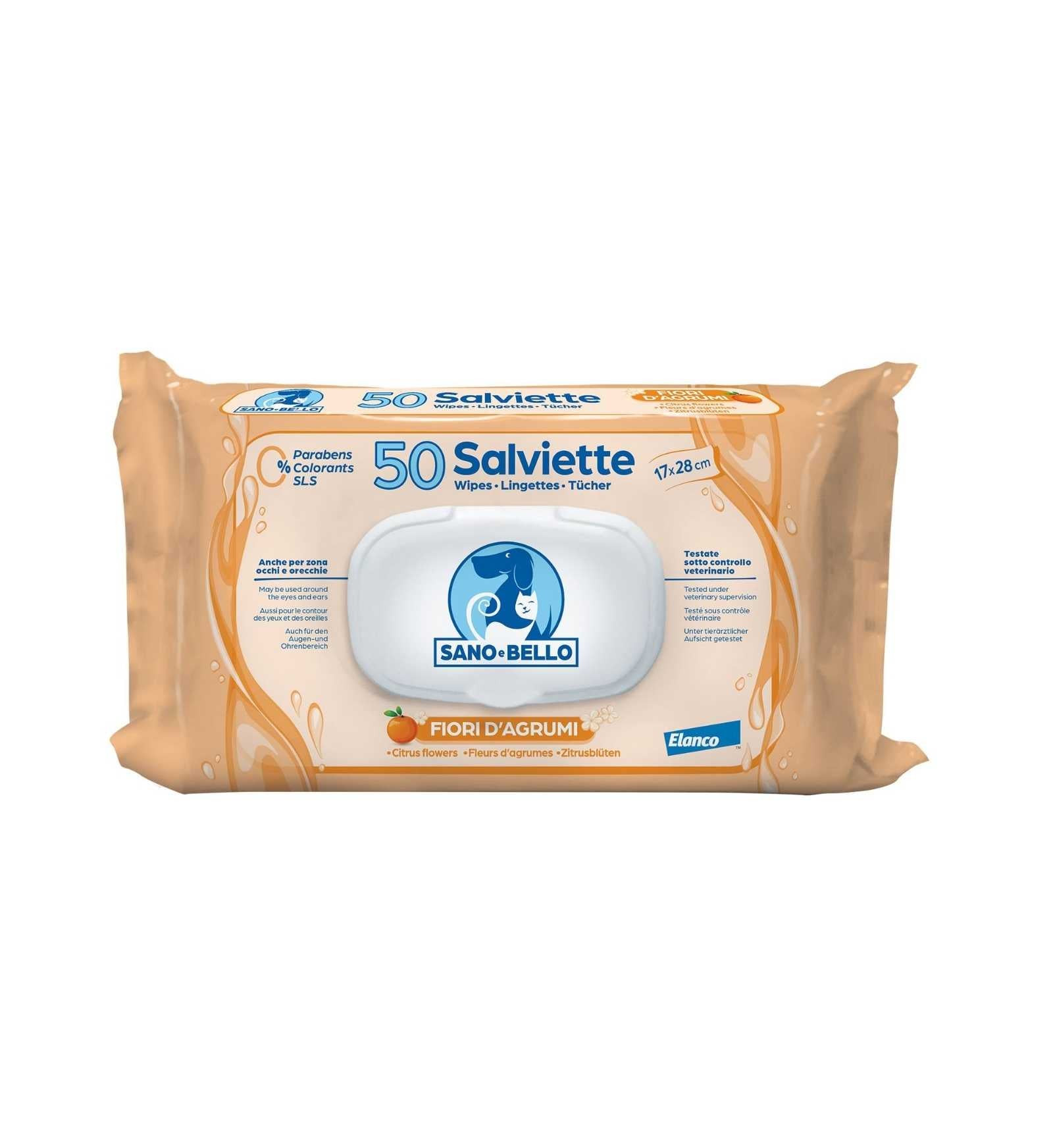 BAYER CANE E GATTO SALVIETTE FIORI D' AGRUMI DA 50 PZ
