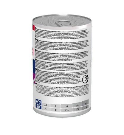 HILL'S SCIENCE PLAN CANE MATURE ADULT 7+ AL MANZO DA 370 GR IN LATTINA