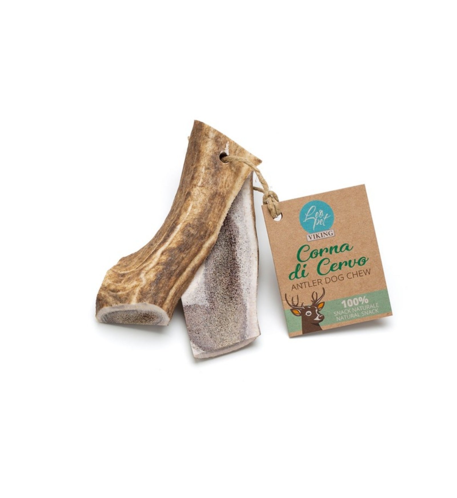 LEOPET VIKING SNACK CANE CORNA DI CERVO APERTA M DA 80 / 120 GR